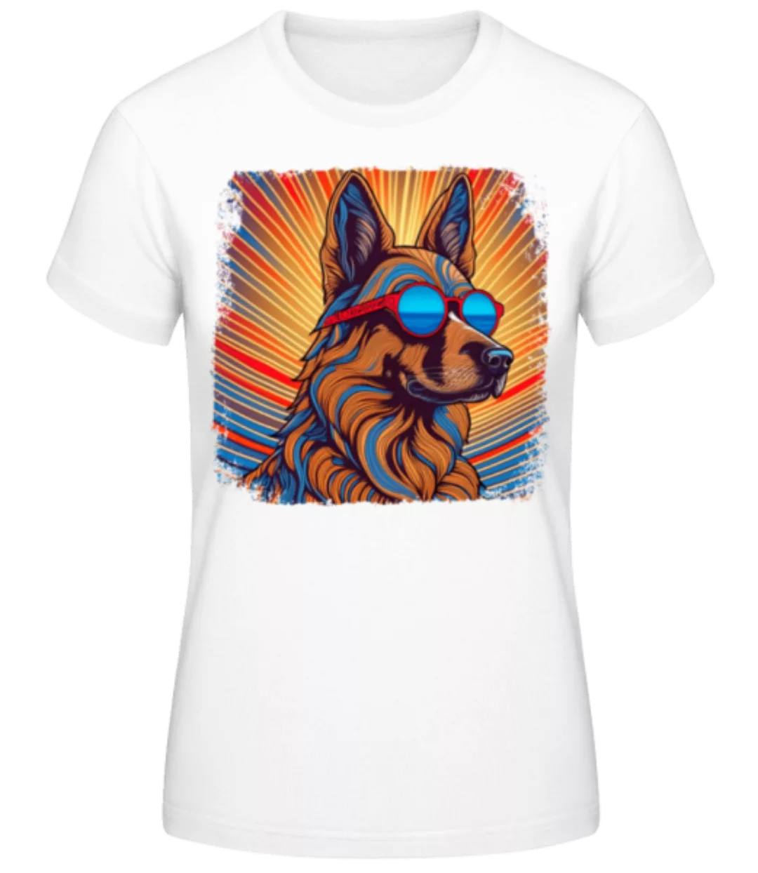 Schäferhund Hippie Look · Frauen Basic T-Shirt günstig online kaufen