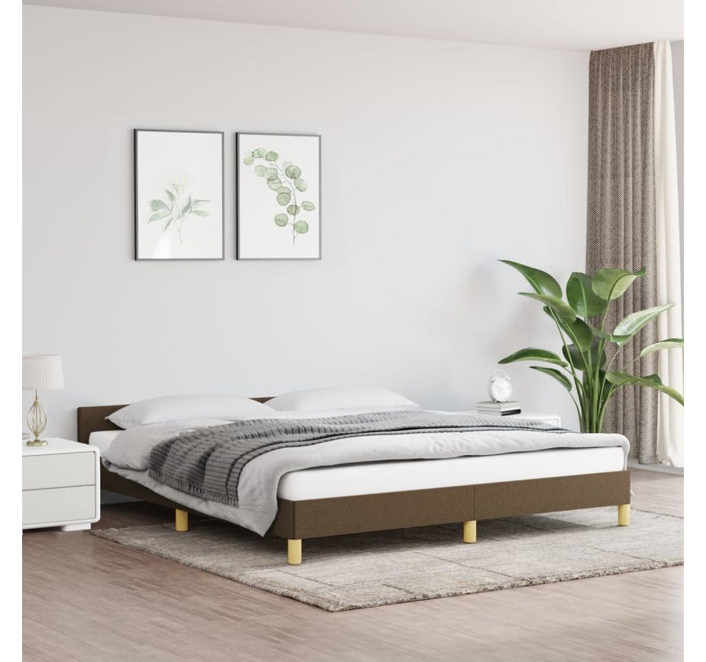 furnicato Bett Bettgestell mit Kopfteil Dunkelbraun 160x200 cm Stoff günstig online kaufen