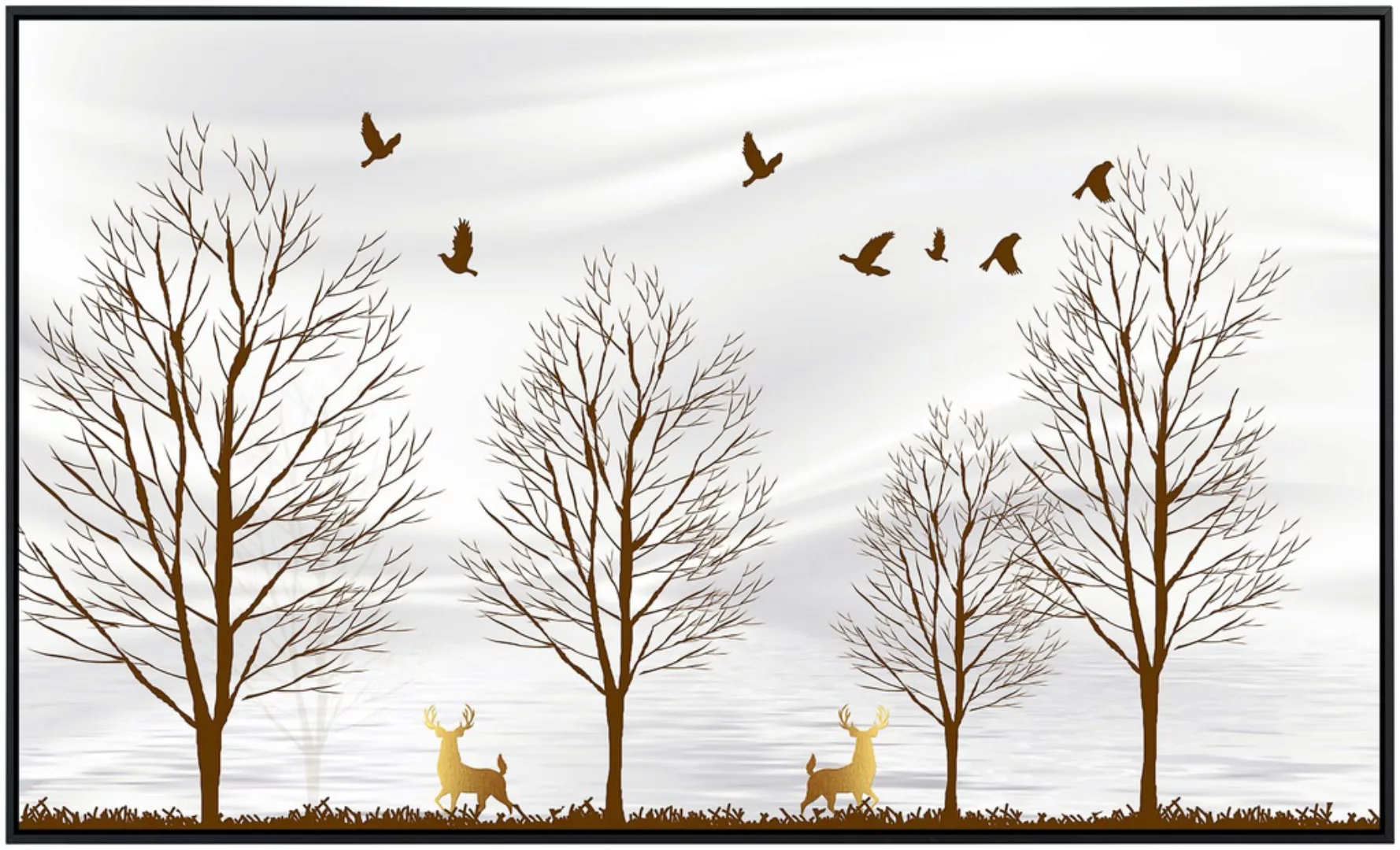 Papermoon Infrarotheizung »Bäume mit Hirschen und Vögeln« günstig online kaufen