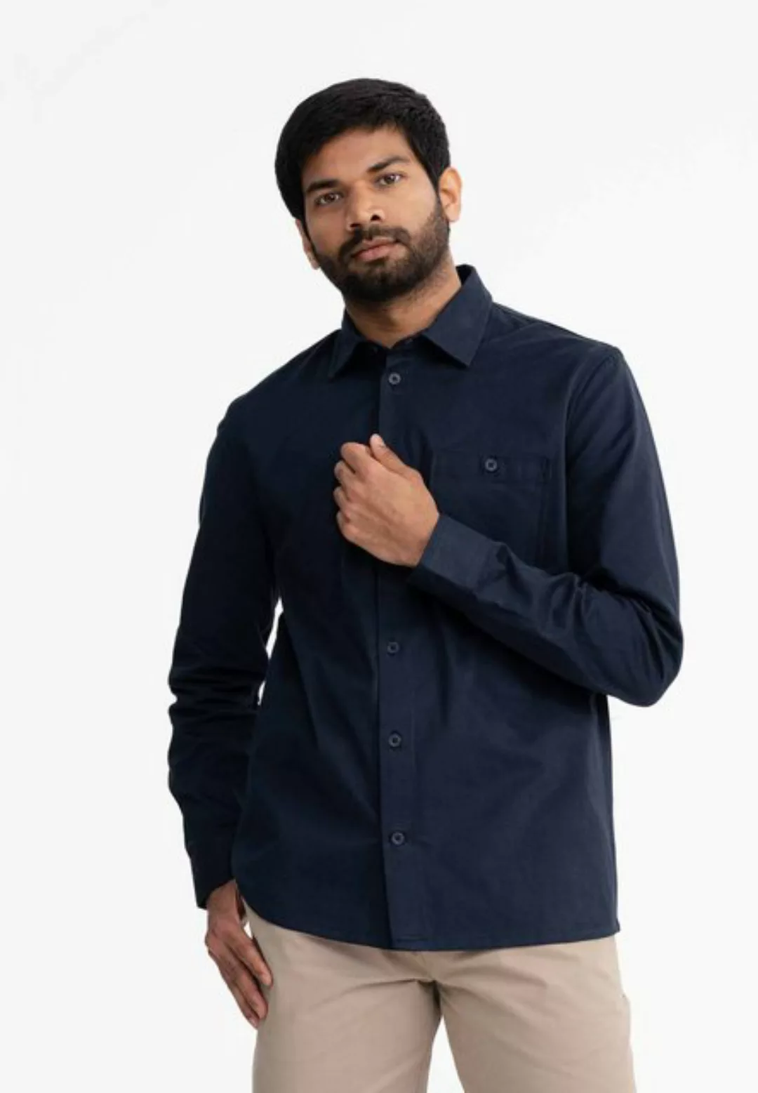 MELA Langarmhemd Herren Twill Hemd ASHUTOSH clean günstig online kaufen