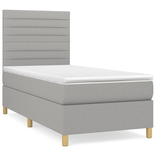 vidaXL Bettgestell Boxspringbett mit Matratze Hellgrau 80x200 cm Stoff Bett günstig online kaufen