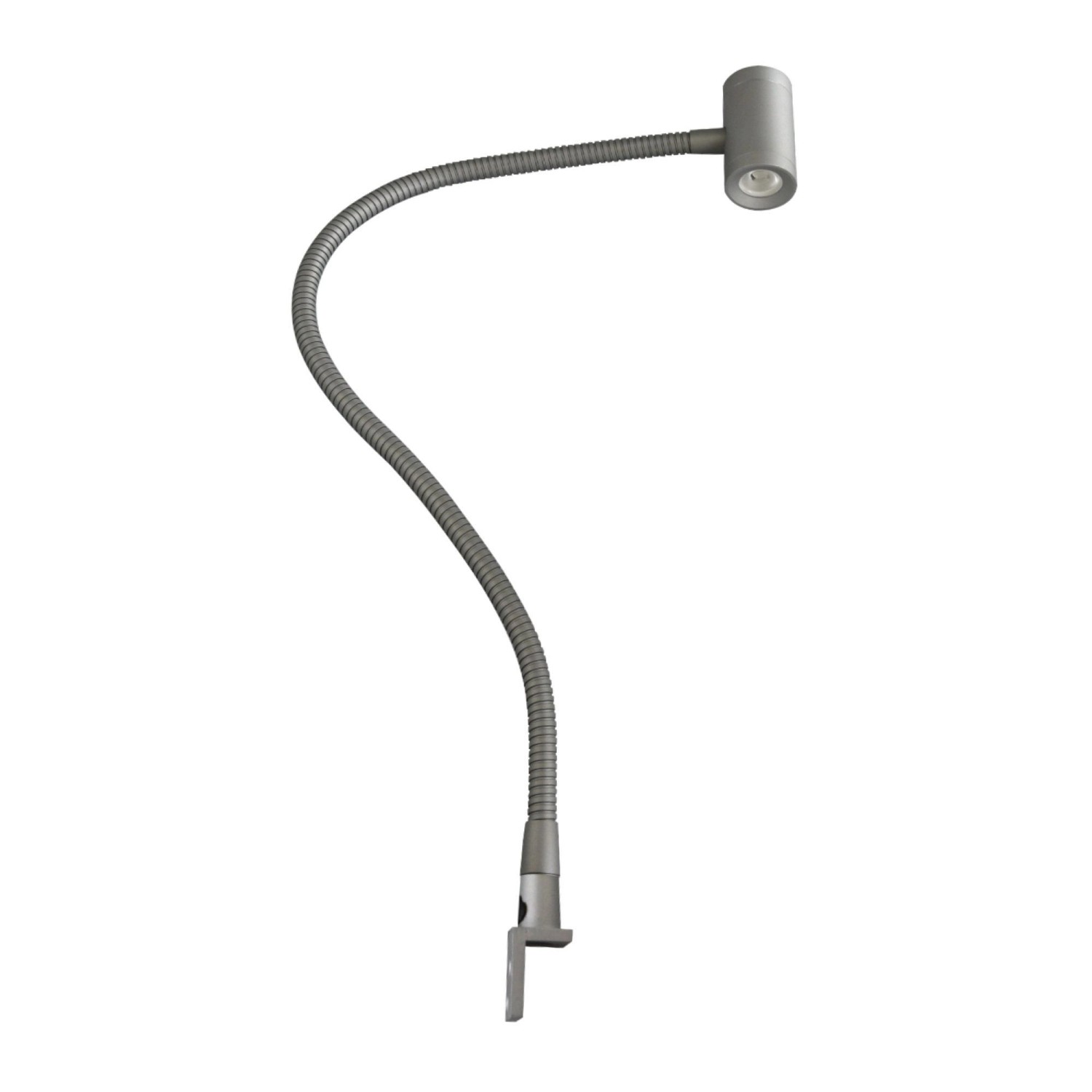 kalb LED Bettleuchte Silbergrau 3W Warmweiß Leseleuchte Aufbauleuchte Nacht günstig online kaufen