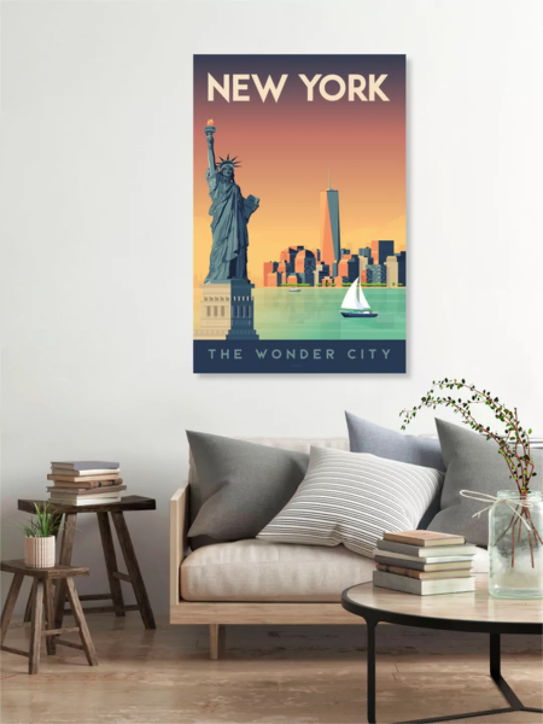 Poster / Leinwandbild - New York Vintage Travel Wandbild günstig online kaufen