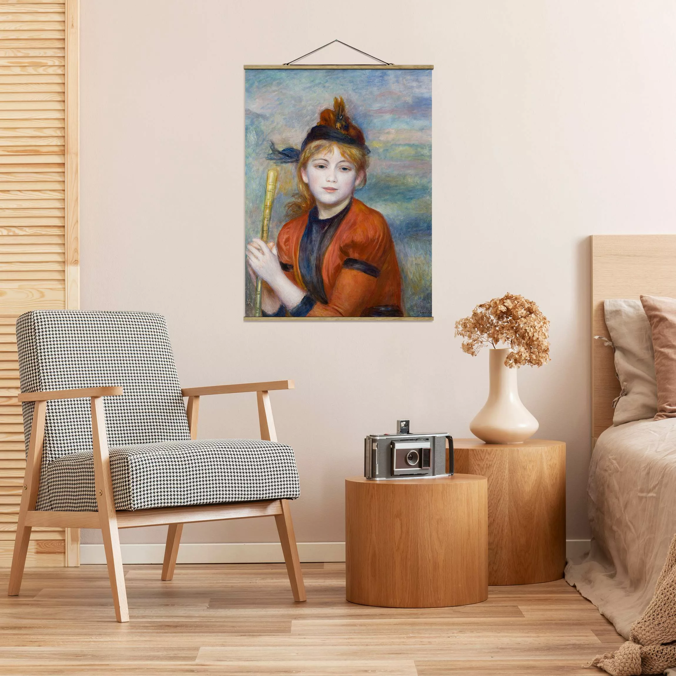 Stoffbild Kunstdruck mit Posterleisten - Hochformat Auguste Renoir - Die Sp günstig online kaufen
