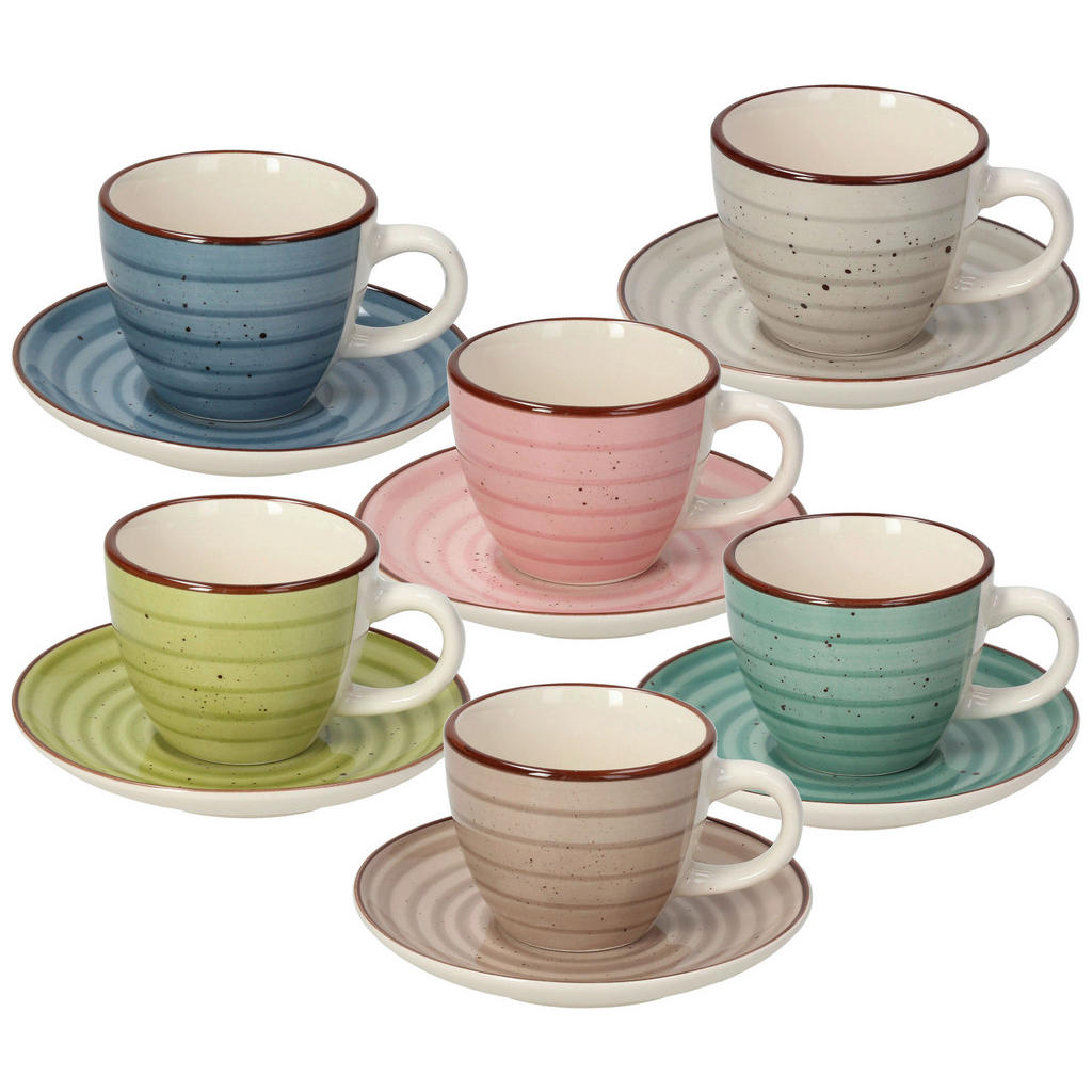 TOGNANA Kaffeetassenset Louise Urban Pastel multicolor Porzellan 12 tlg. günstig online kaufen