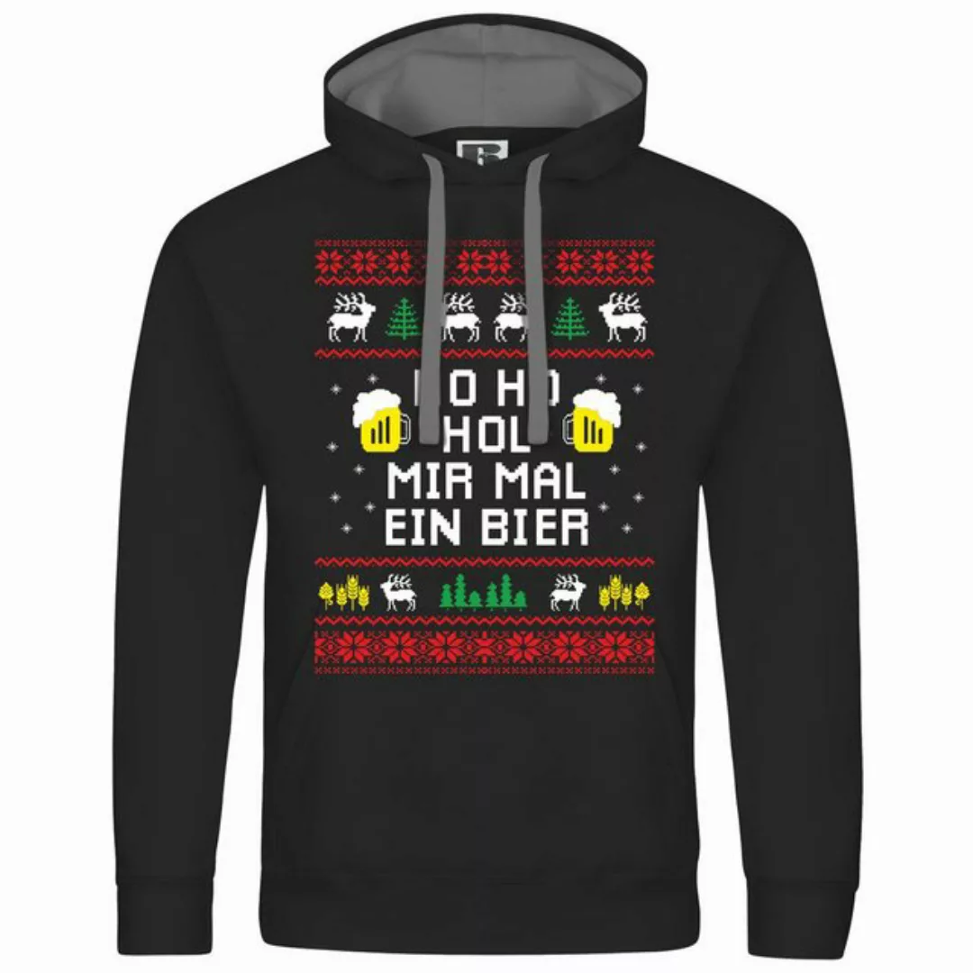 deinshirt Kapuzenpullover Herren Kapuzenpullover HO HO Hol mir mal ein Bier günstig online kaufen