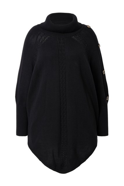 MIAMODA Pullunder Pullover Poncho-Style Zopfmuster Zipfelsaum günstig online kaufen