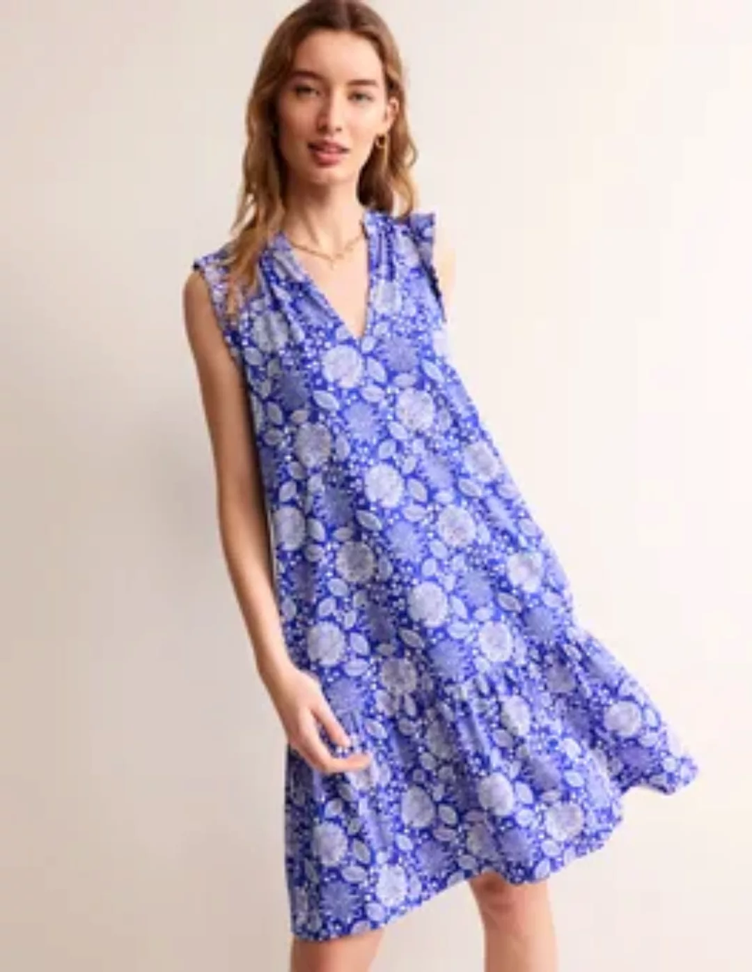 Daisy Kurzes Stufenkleid aus Jersey Damen Boden, Surf The Web, Gardenia Swi günstig online kaufen