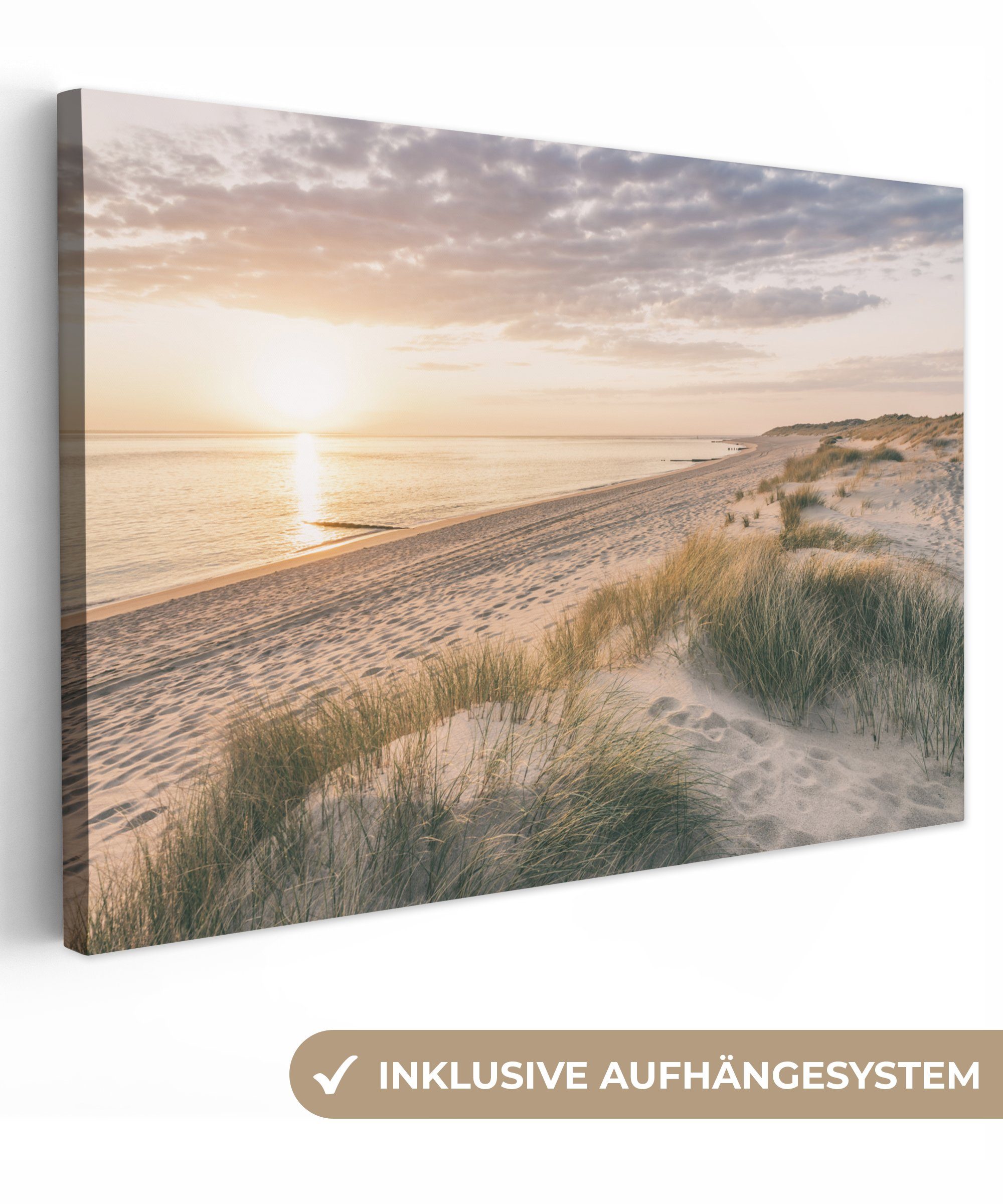 OneMillionCanvasses® Leinwandbild Sonnenaufgang am Strand in günstig online kaufen