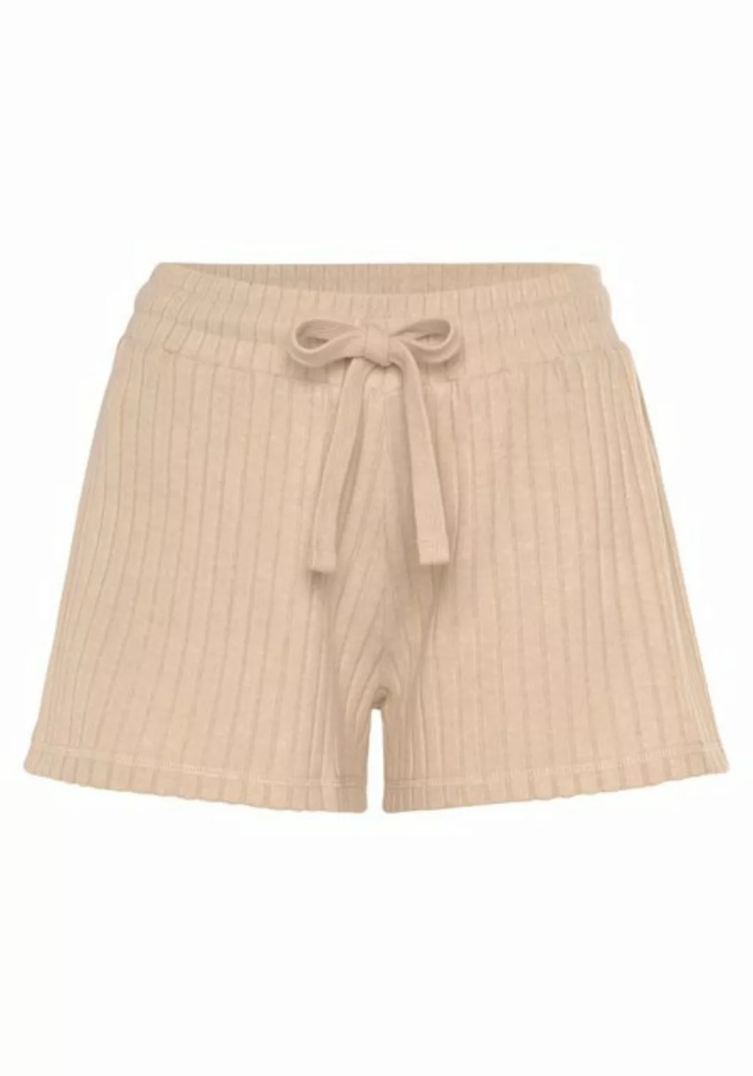 LASCANA Shorts, Lounge-/ Strickshorts meliert mit Bindeband, Loungewear günstig online kaufen