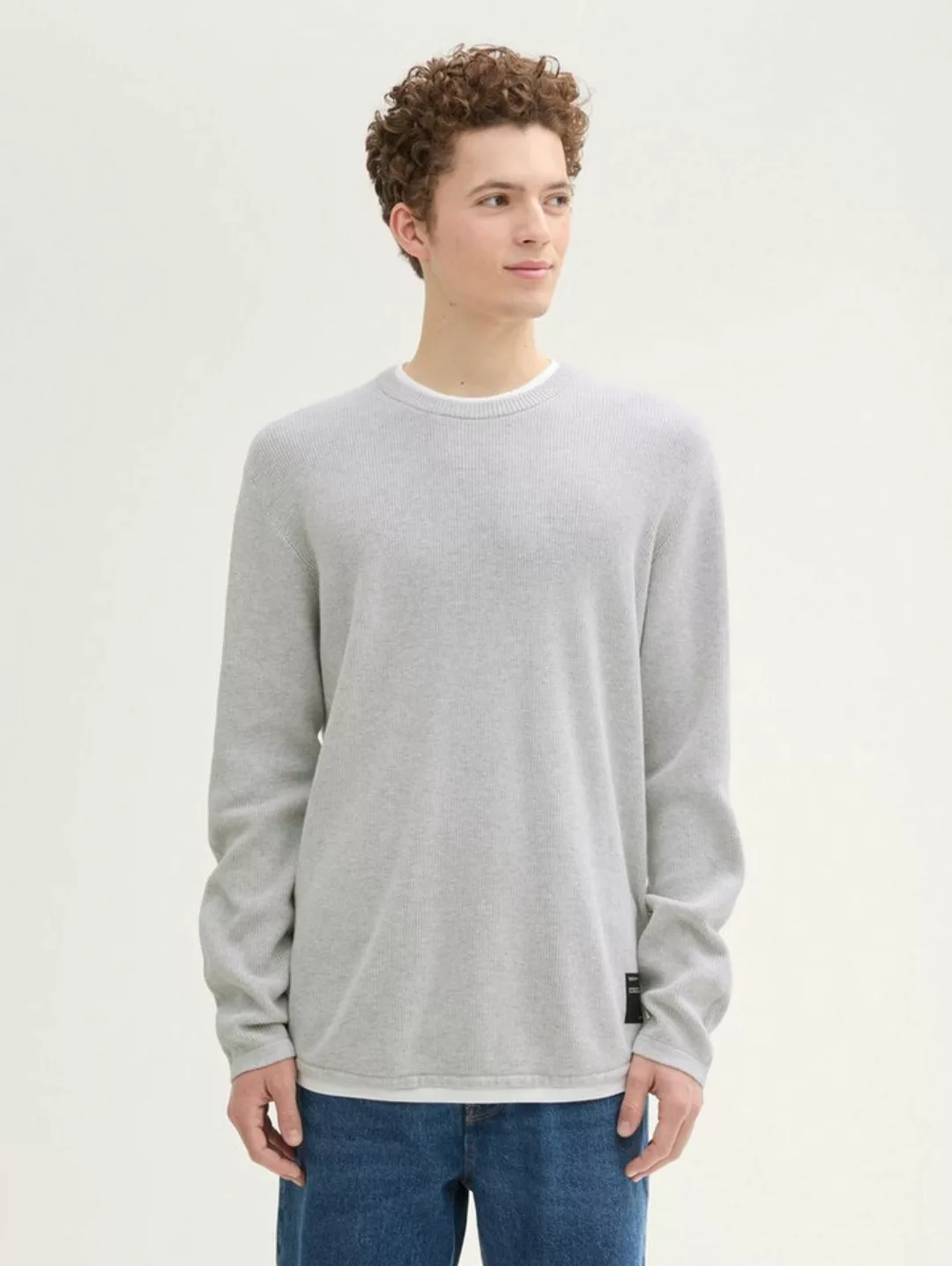 TOM TAILOR Denim Strickpullover Strickpullover im 2-in-1-Look günstig online kaufen