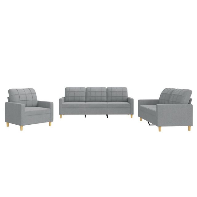 vidaXL Sofa Sofagarnitur mit Kissen Stoff, Standard, Hellgrau günstig online kaufen