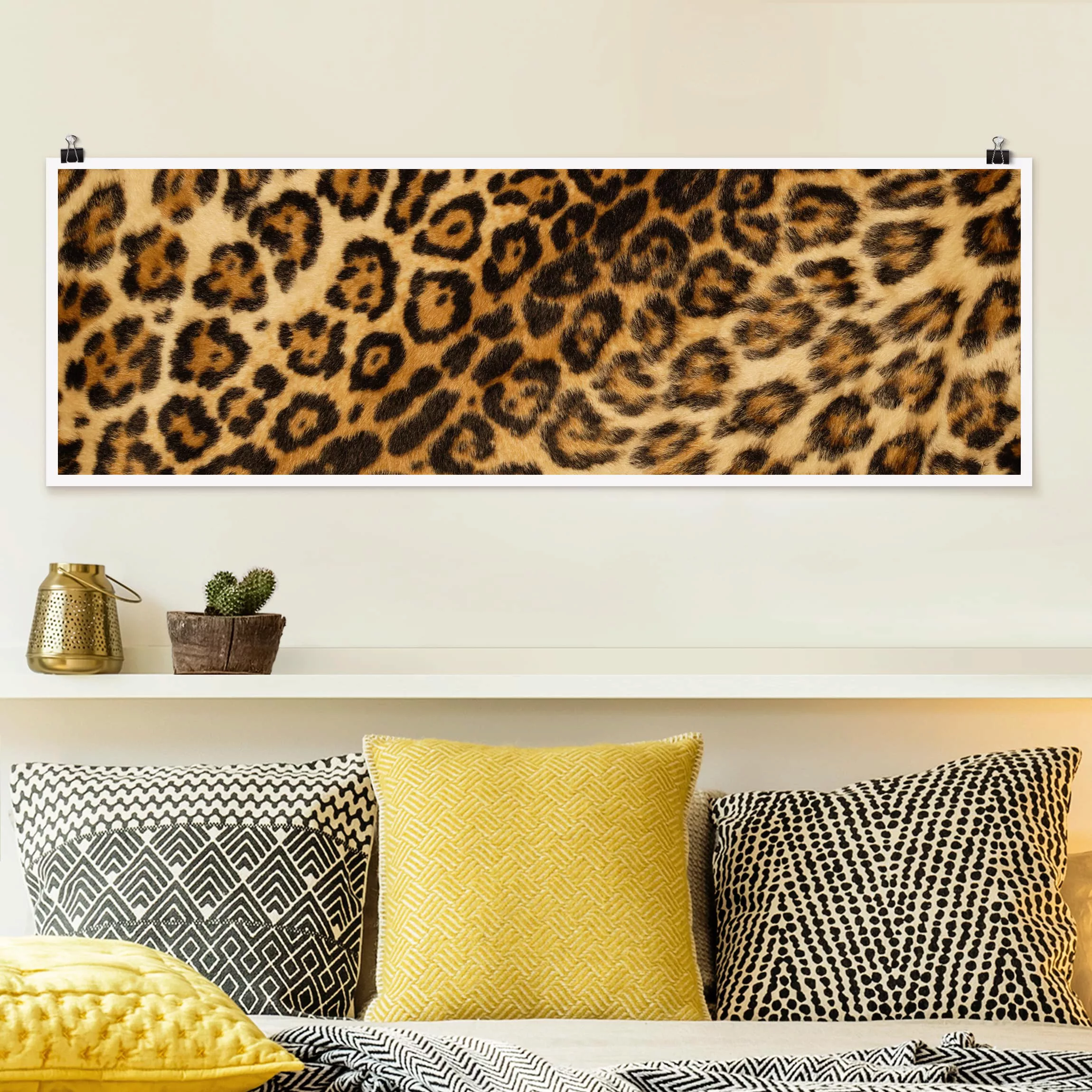 Panorama Poster Muster & Texturen Jaguar Skin günstig online kaufen