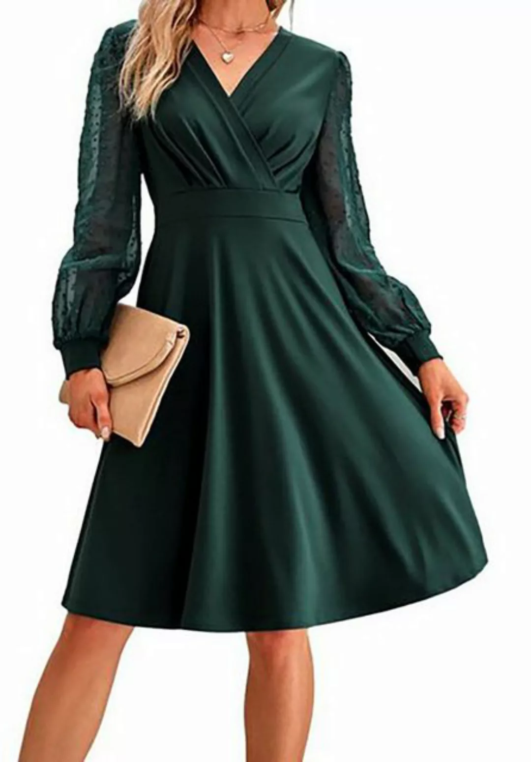 BlauWave Abendkleid Damen V-Ausschnitt Coctailkleid Vintage Elegant Mesh (1 günstig online kaufen