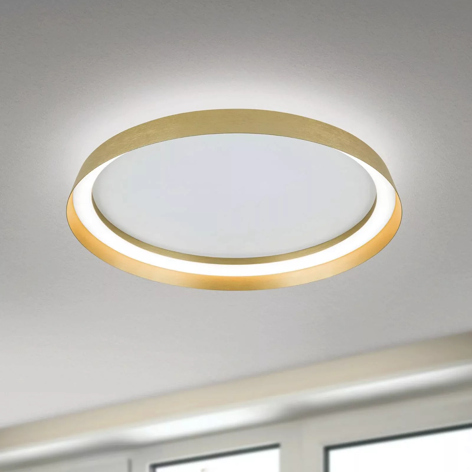 LED-Deckenlampe Manta, Ø 45 cm, goldfarben, Alu, up/down günstig online kaufen