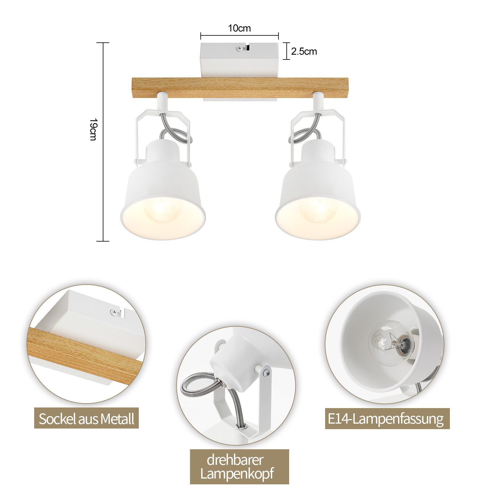 ZMH LED Deckenstrahler 2/3/4 Flammig GU10 günstig online kaufen