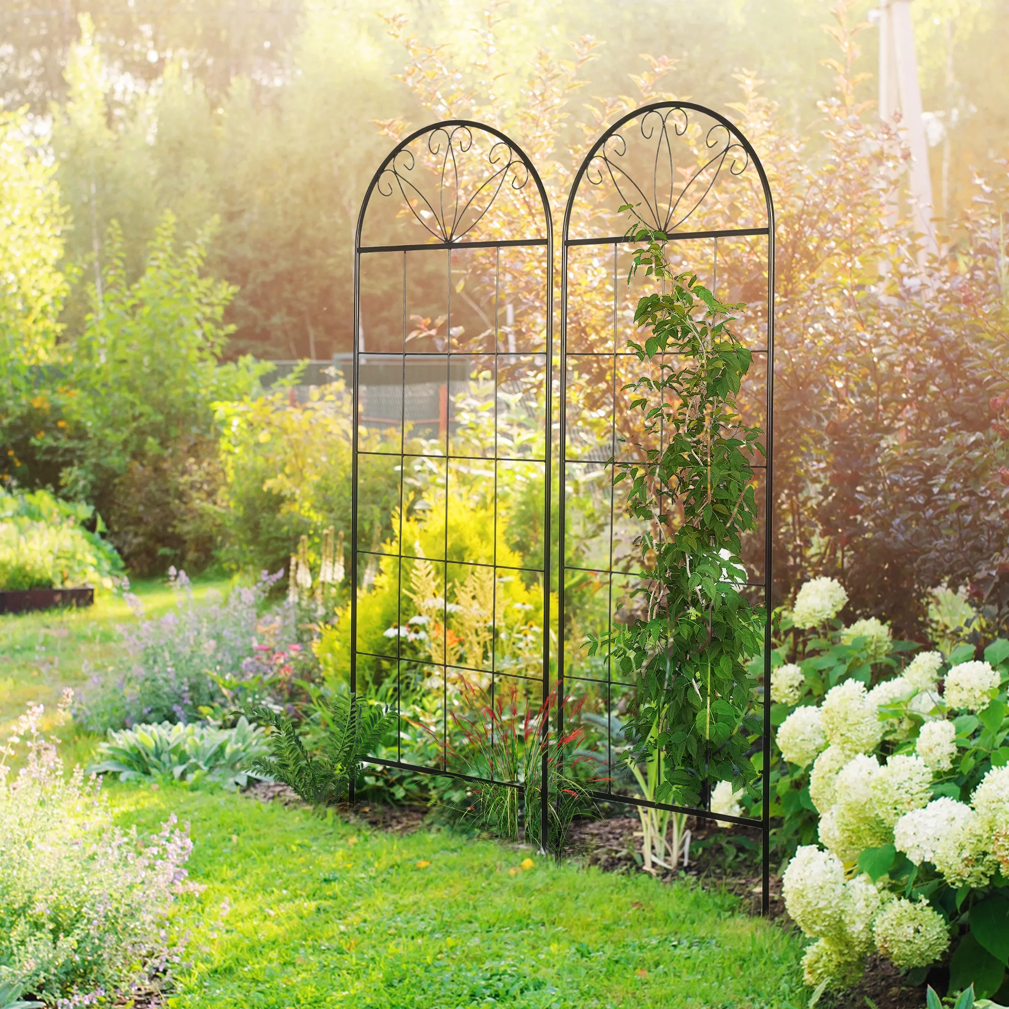 Outsunny Trellis Garten Set von 2 Unterstützung für Kletterpflanzen aus Met günstig online kaufen
