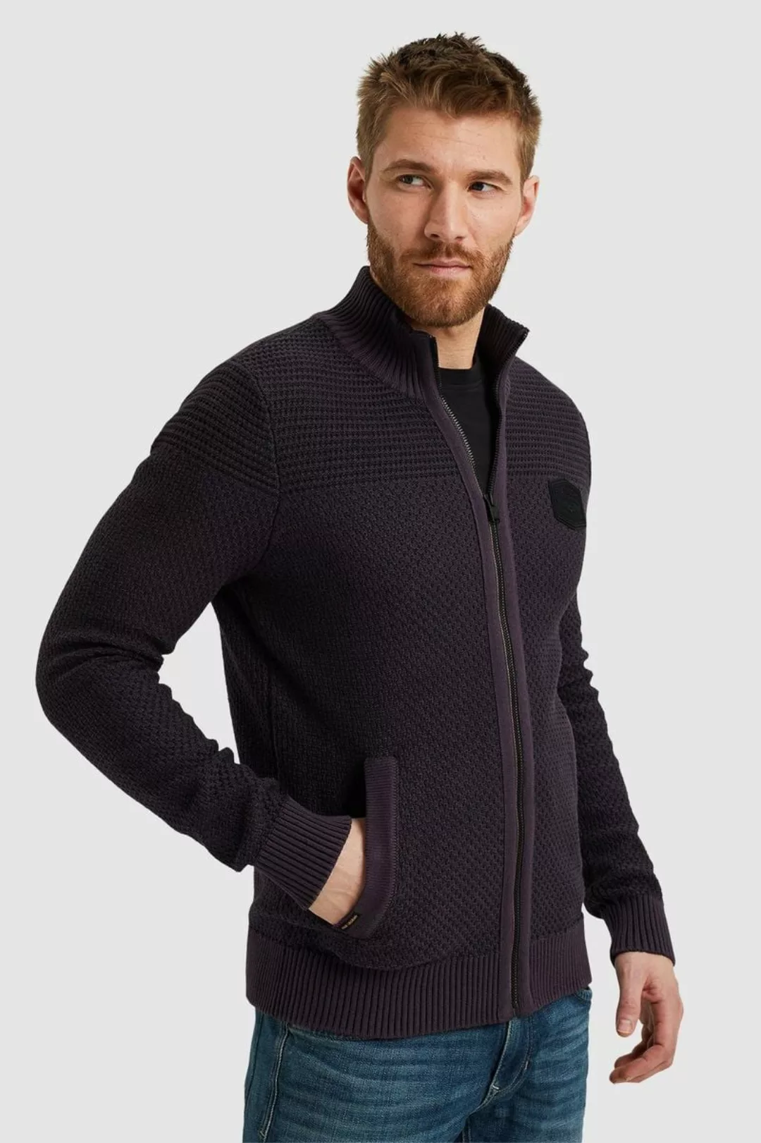 PME Legend Strickjacke Knitted Structure Lila - Größe L günstig online kaufen