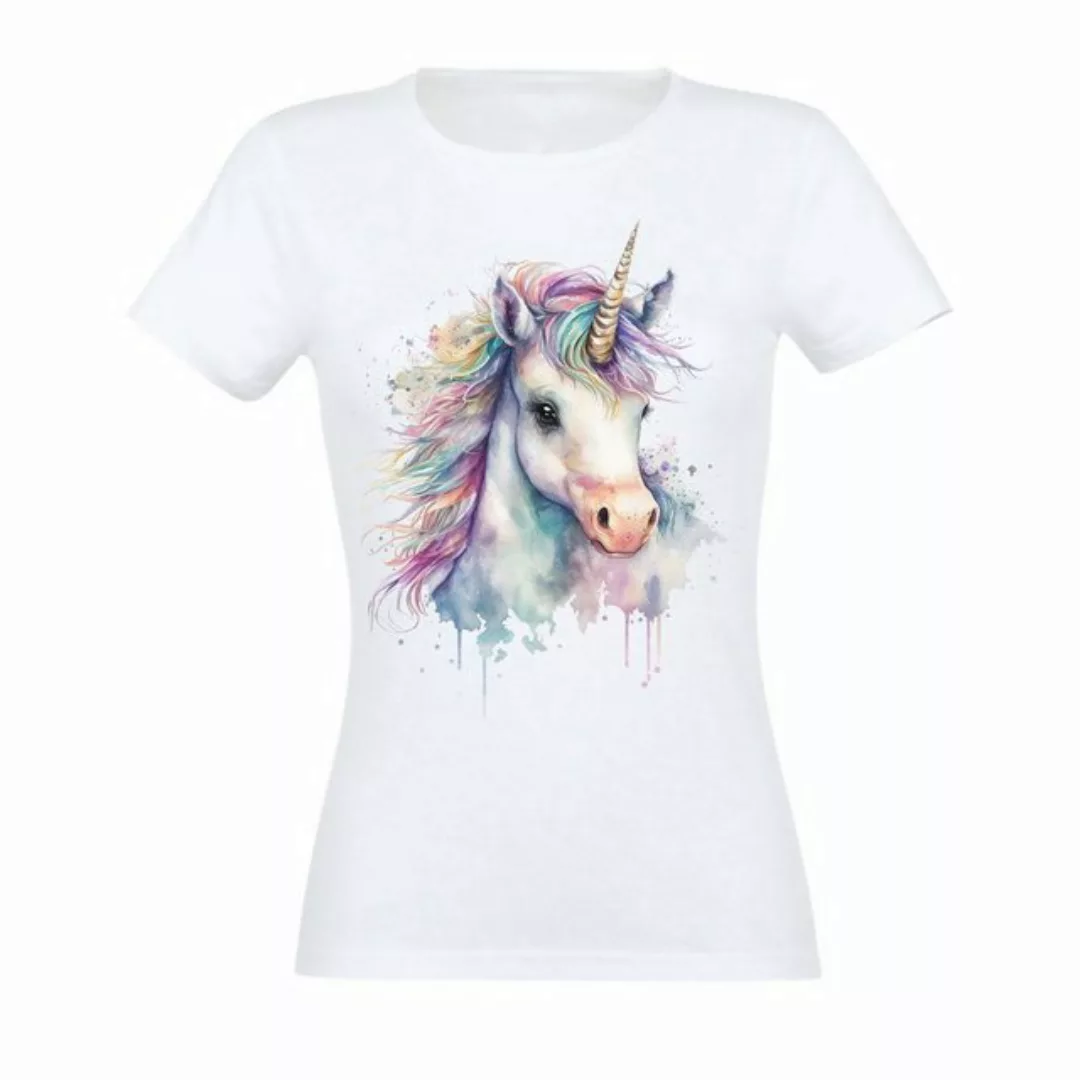 Banco T-Shirt Banco Damen Einhorn Kopfdruck T-Shirt mit hochwertigen Druck günstig online kaufen