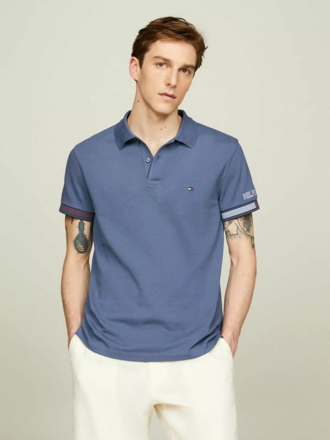 Tommy Hilfiger Poloshirt FLAG CUFF SLIM POLO günstig online kaufen