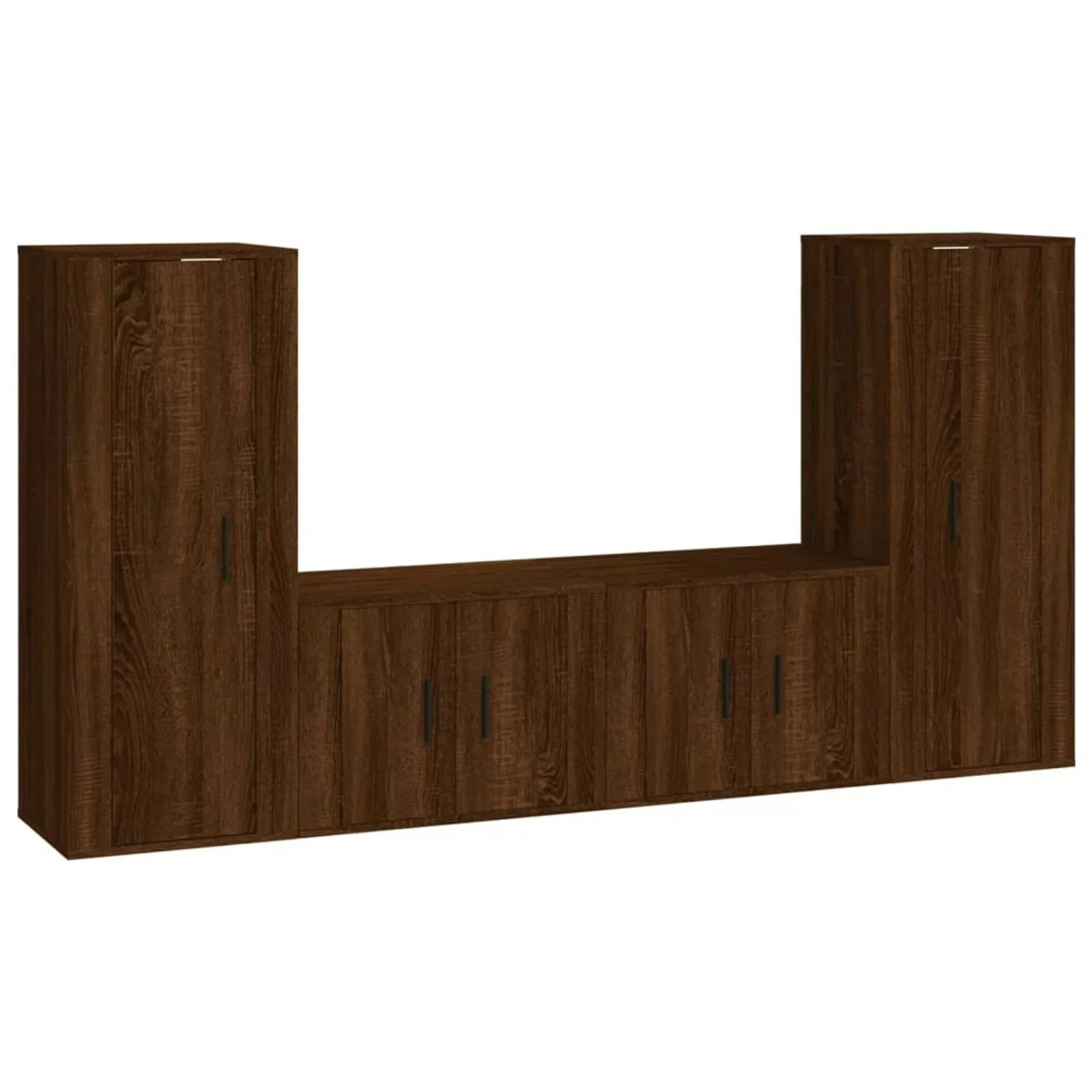 Vidaxl 4-tlg. Tv-schrank-set Braun Eichen-optik Holzwerkstoff günstig online kaufen