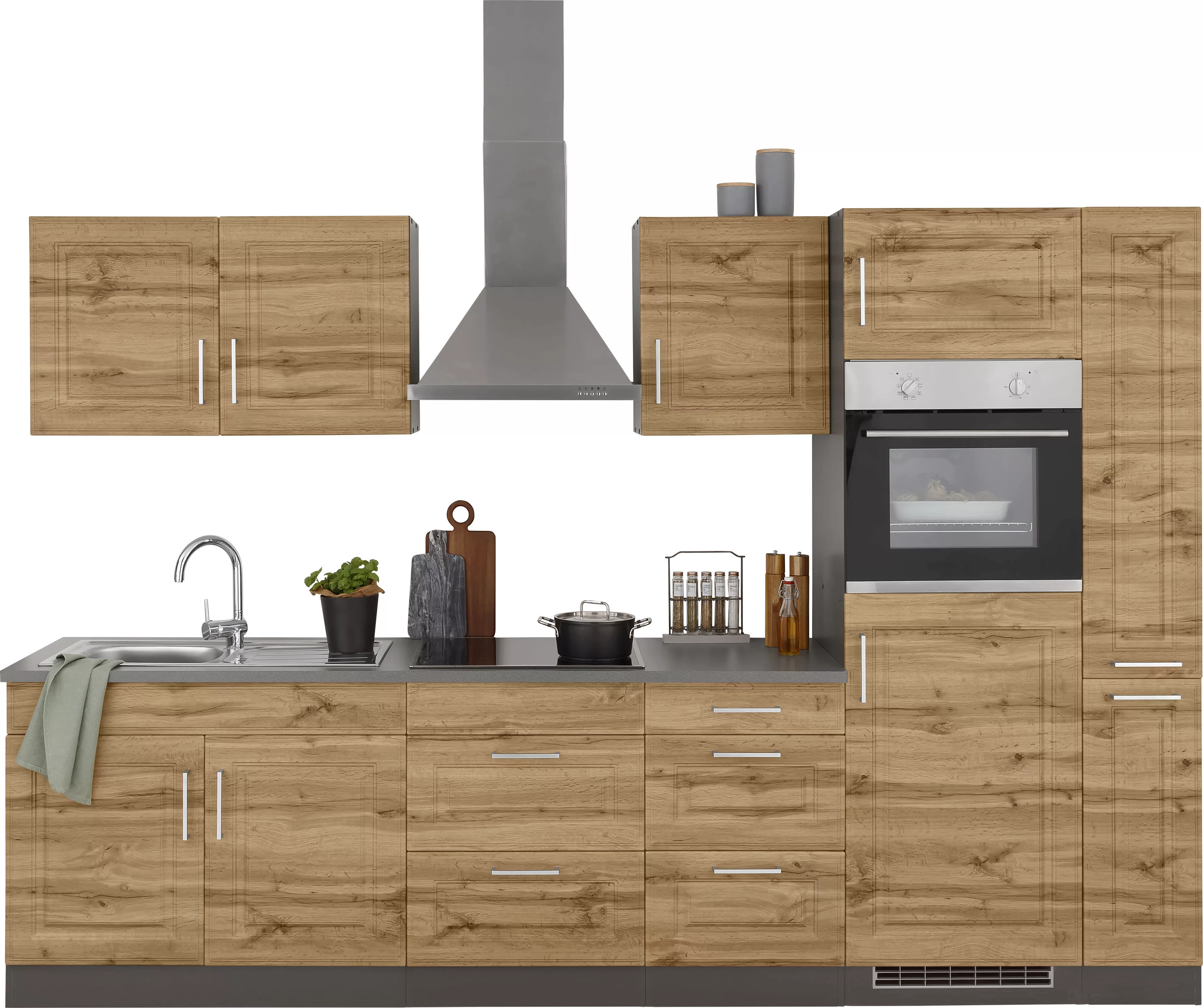 KOCHSTATION Küchenzeile »KS-Stockholm«, Breite 300 cm, mit hochwertigen MDF günstig online kaufen