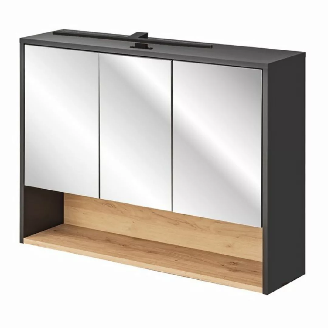 Lomadox Spiegelschrank BOLOGNA-56 Artisan Eiche Nb. 100/80/25 cm günstig online kaufen