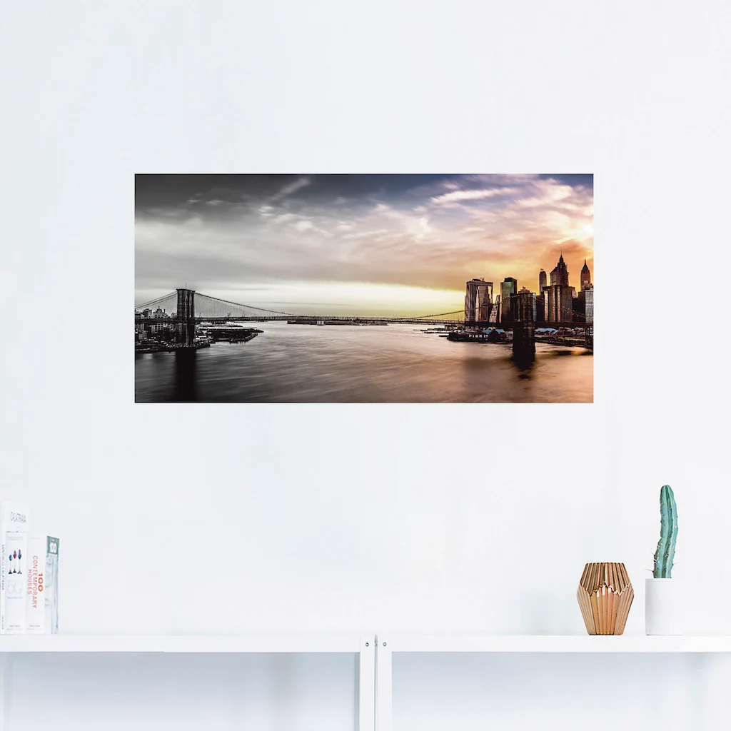 Artland Wandbild "Brooklyn Bridge Panorama", Amerika, (1 St.), als Leinwand günstig online kaufen