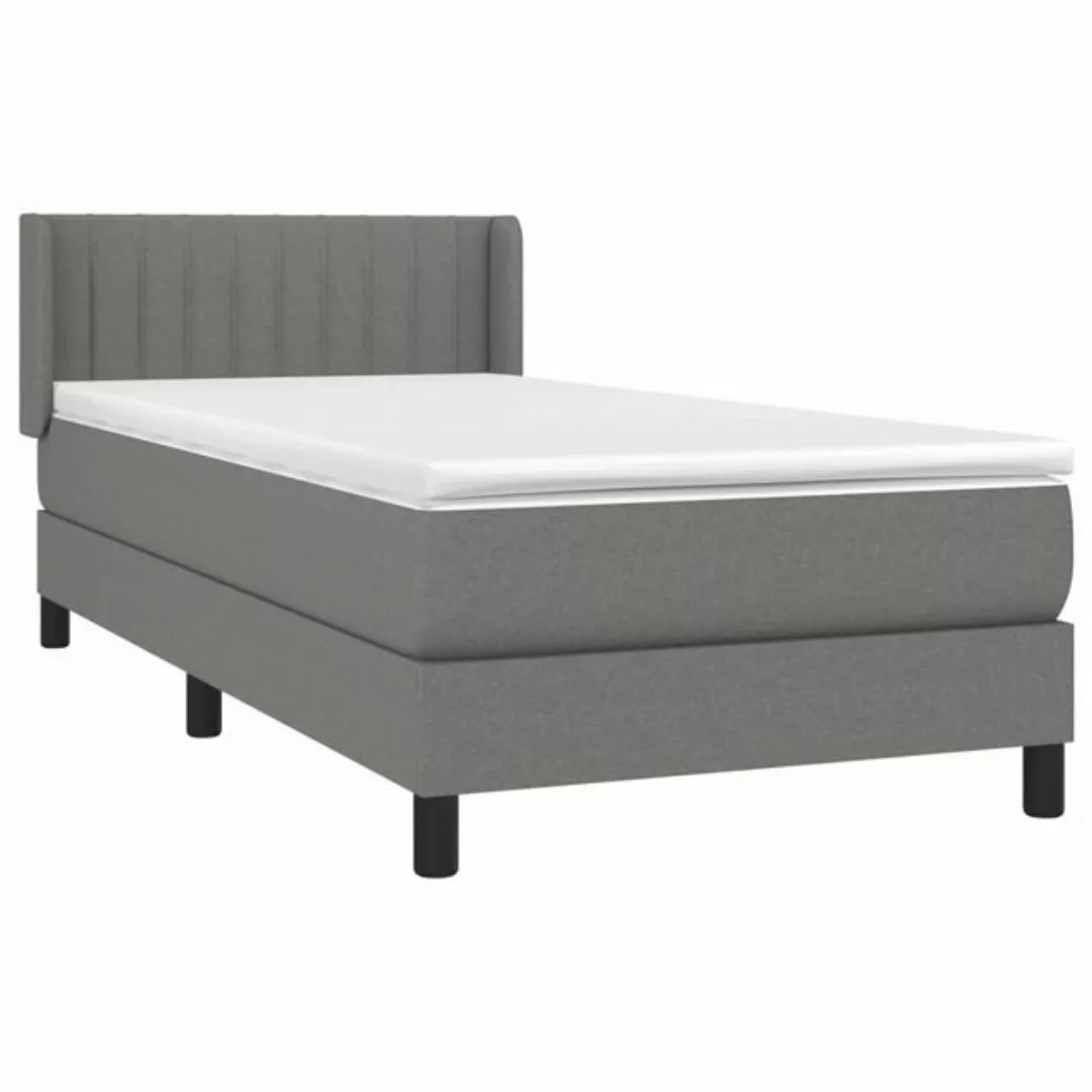 vidaXL Bettgestell Boxspringbett mit Matratze Dunkelgrau 80x200 cm Stoff Be günstig online kaufen