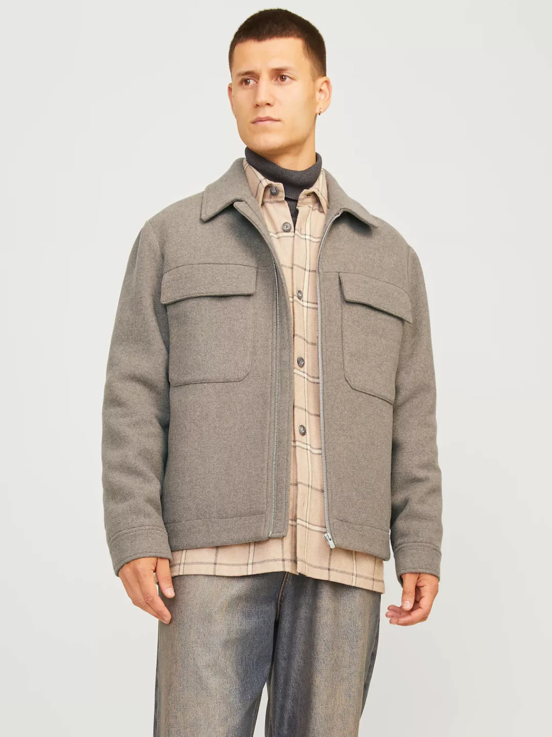 Jack & Jones Wolljacke "JPRBLURUSSEL WOOL BLEND JACKET SN", ohne Kapuze günstig online kaufen