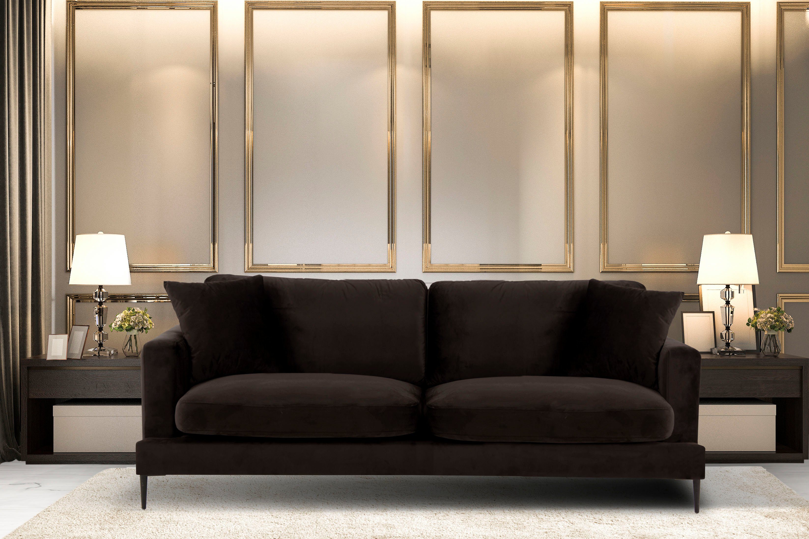 Leonique 3-Sitzer "Cozy elegantes Designsofa, Maße B/T/H: 211/97/80 cm", mi günstig online kaufen