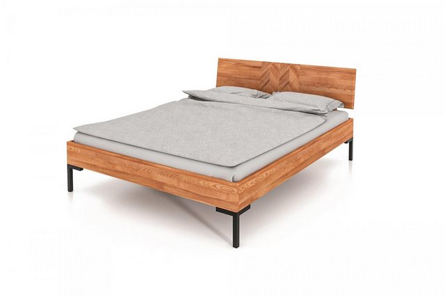 Natur24 Bett Bett Seiba 2 Sonderlänge 200x210 Kernbuche Holzkopfteil u. Met günstig online kaufen