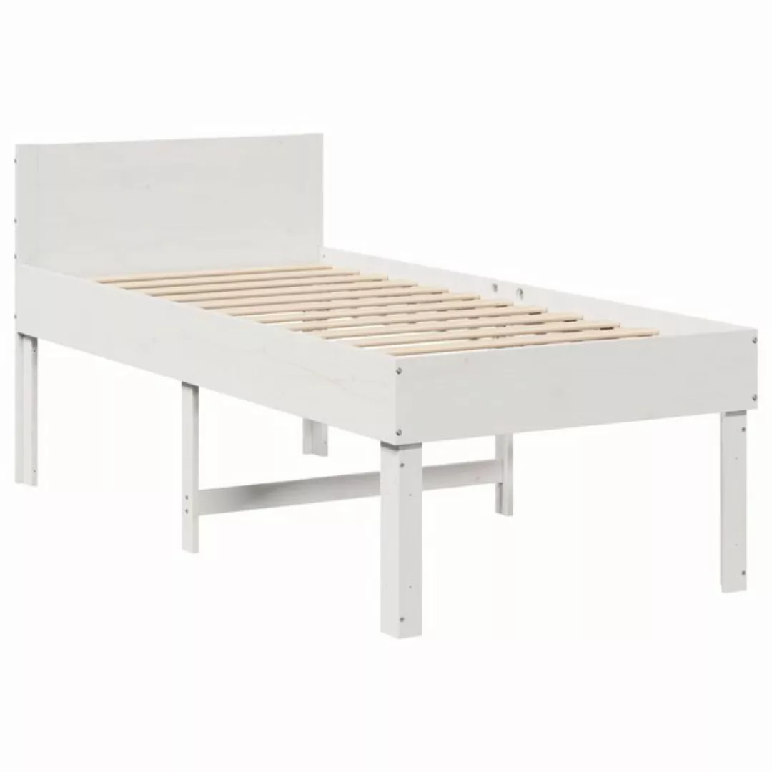 vidaXL Bett Massivholzbett ohne Matratze Weiß 80x200 cm Kiefernholz günstig online kaufen