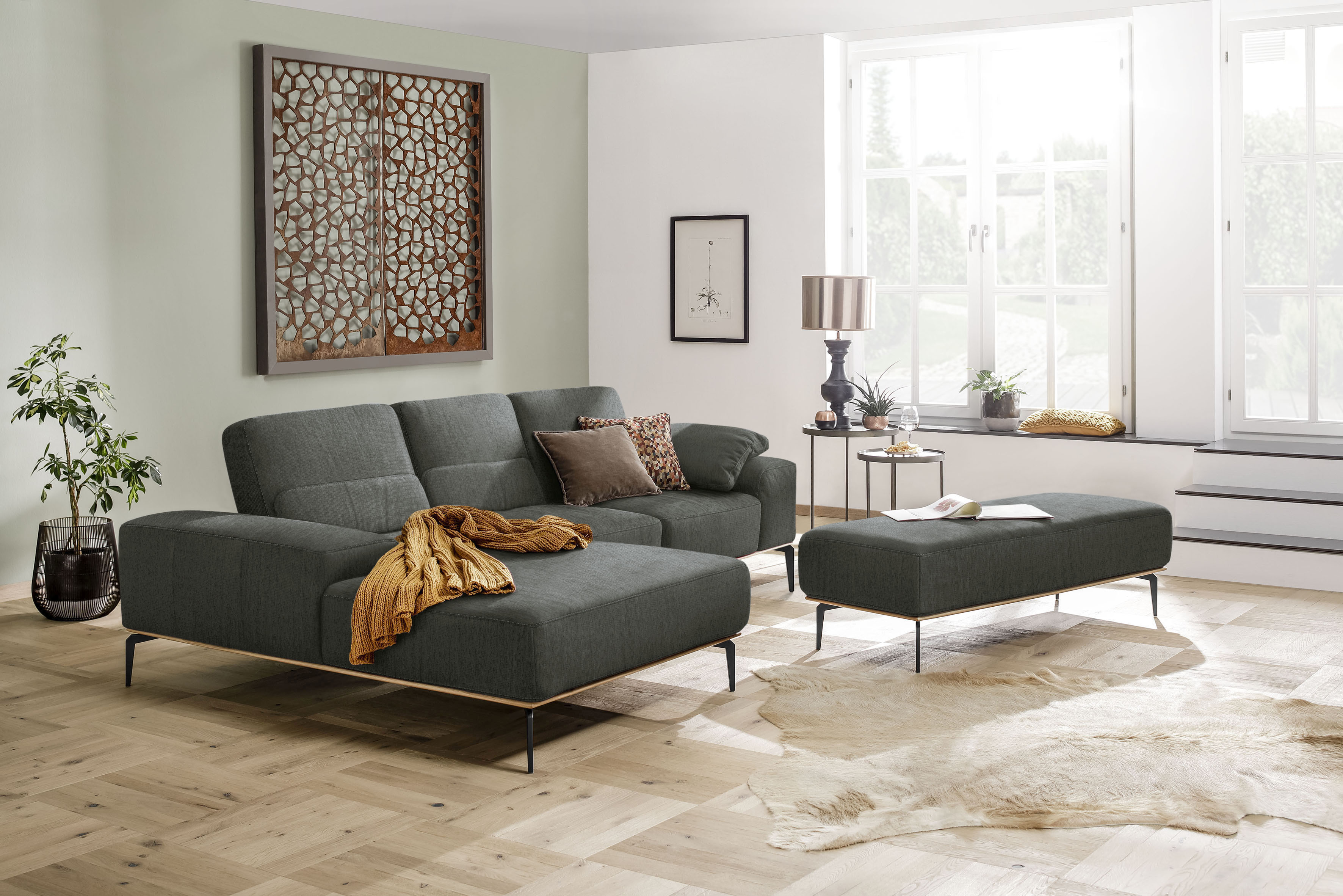 W.SCHILLIG Ecksofa "run, Designsofa mit tollem Sitzkomfort, bequem, L-Form" günstig online kaufen