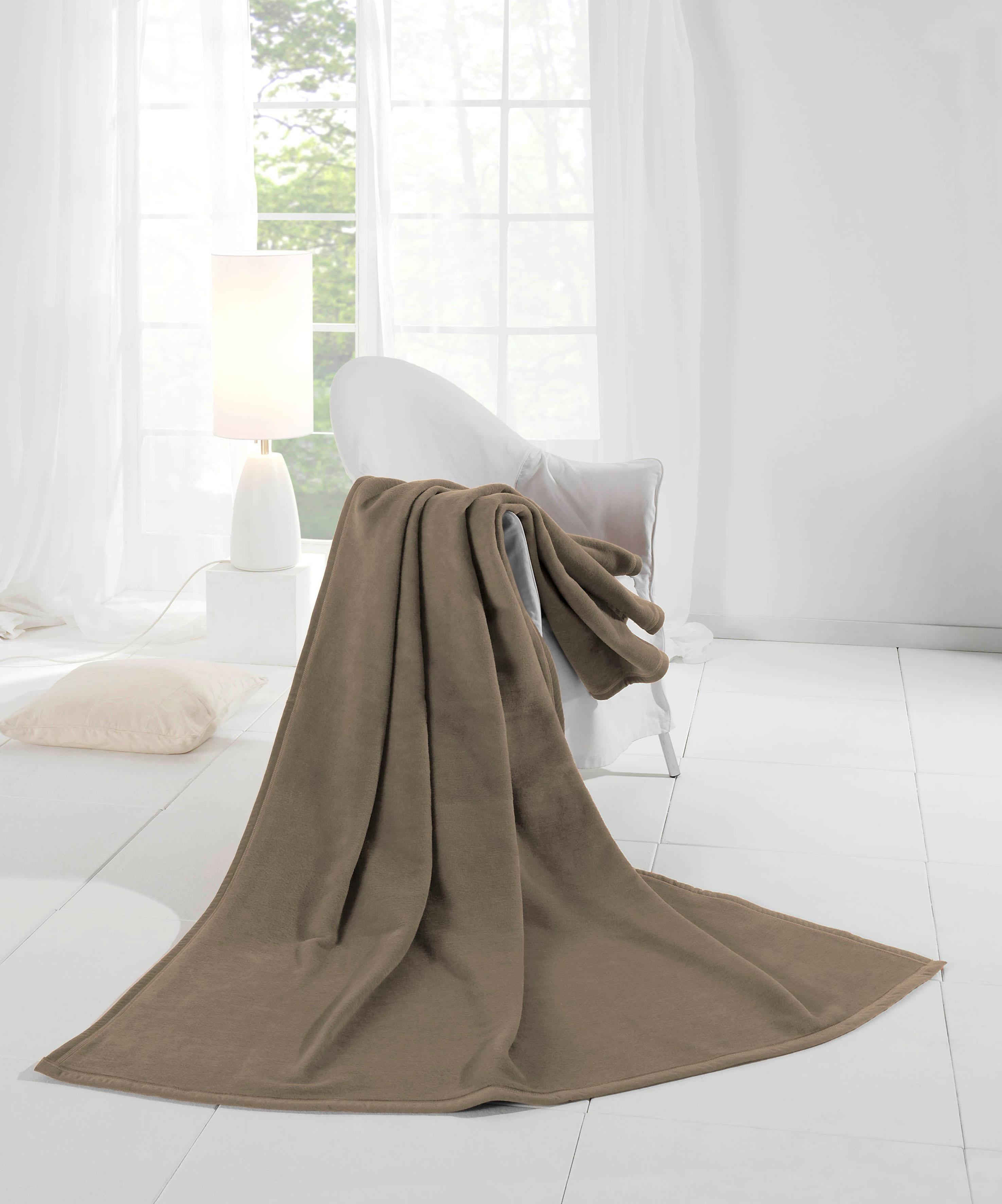 Biederlack Wohndecke »Cotton Home«, im Uni Design, Kuscheldecke günstig online kaufen