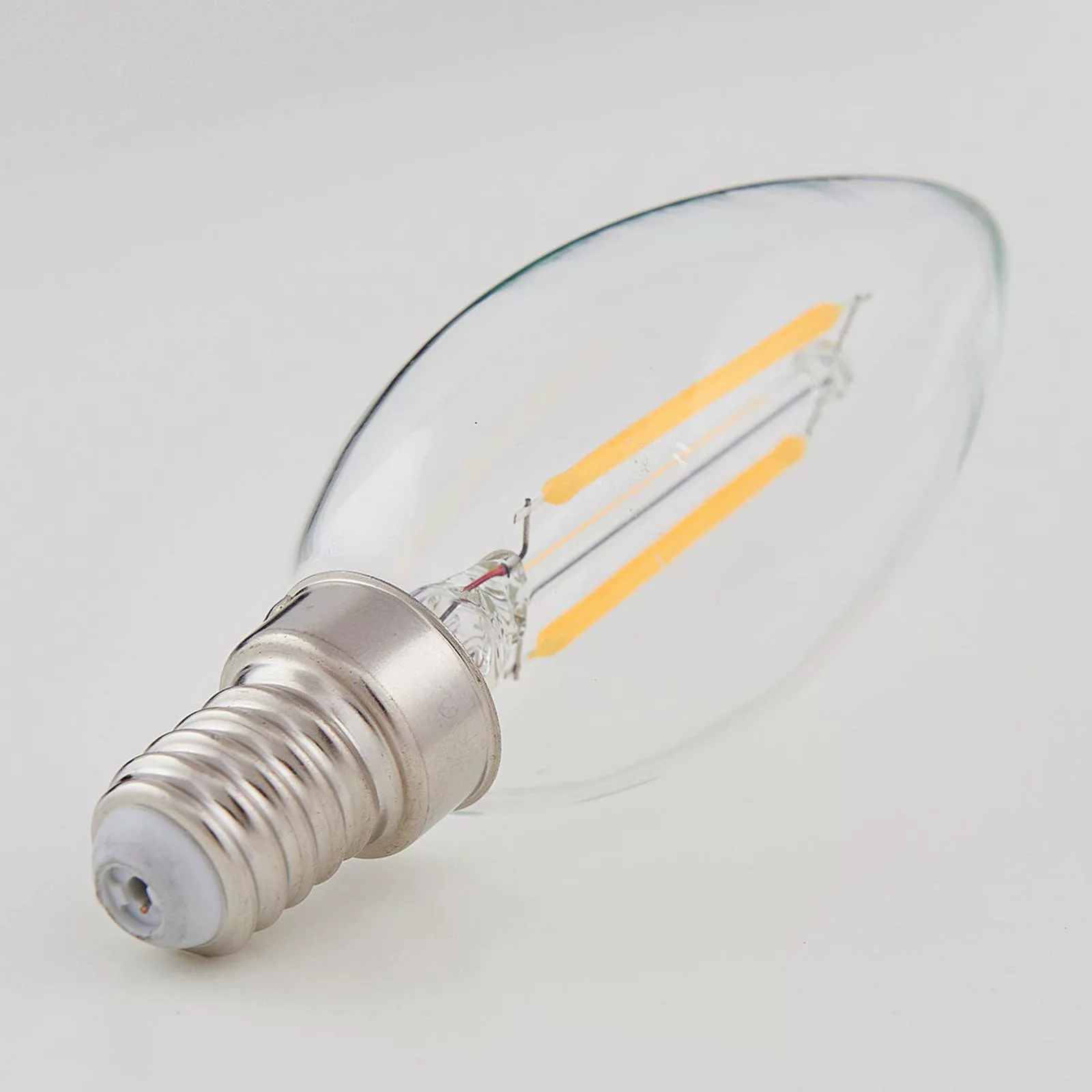 E14 LED-Kerzenlampe Filament 2W, klar, 2.700 K günstig online kaufen