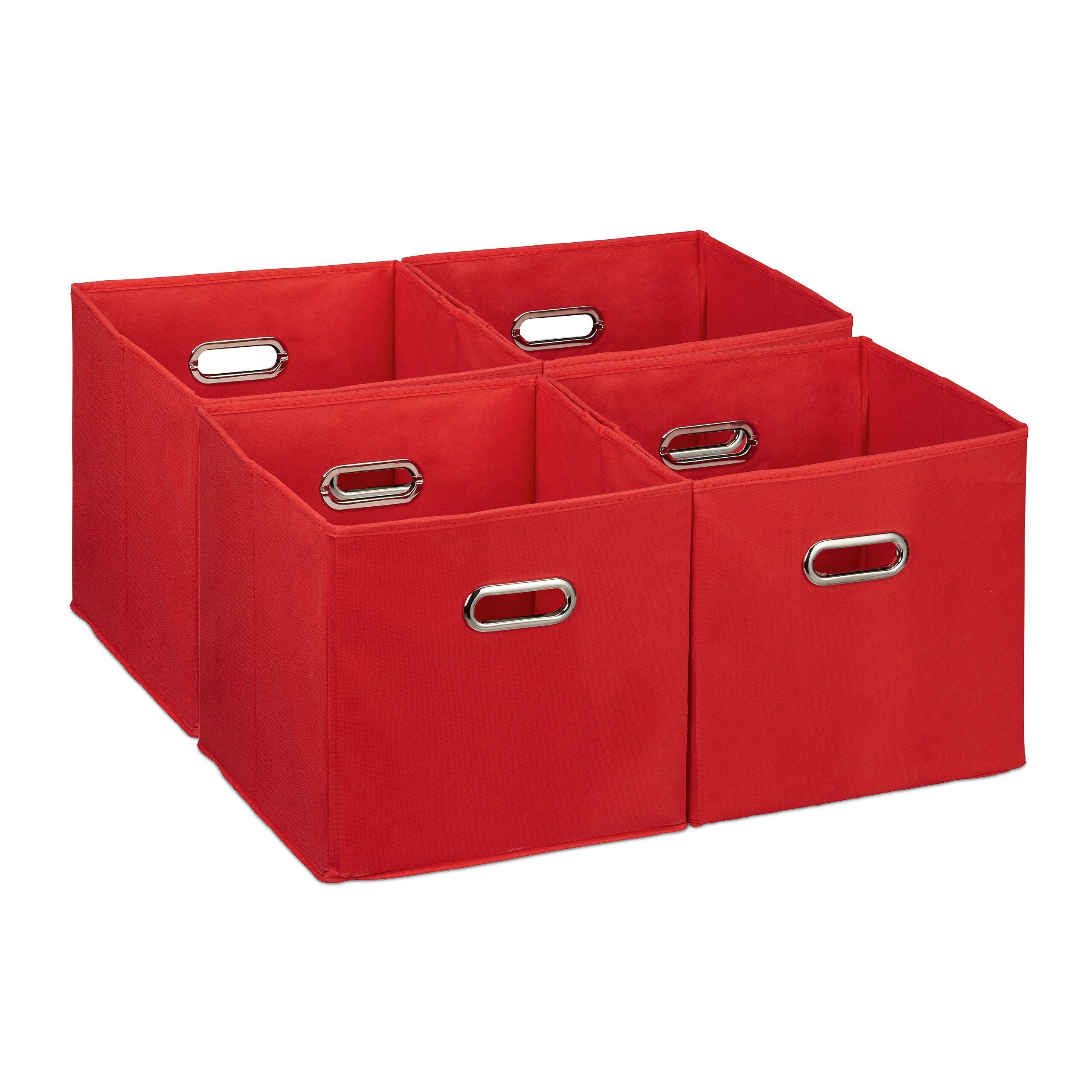 relaxdays Aufbewahrungsbox im 4er Set, Rot günstig online kaufen
