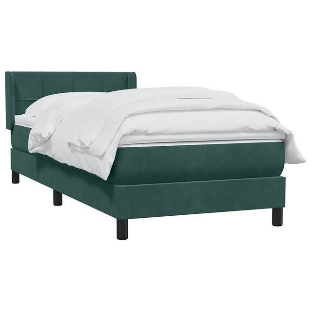 vidaXL Bett Boxspringbett mit Matratze Dunkelgrün 90x220 cm Samt günstig online kaufen