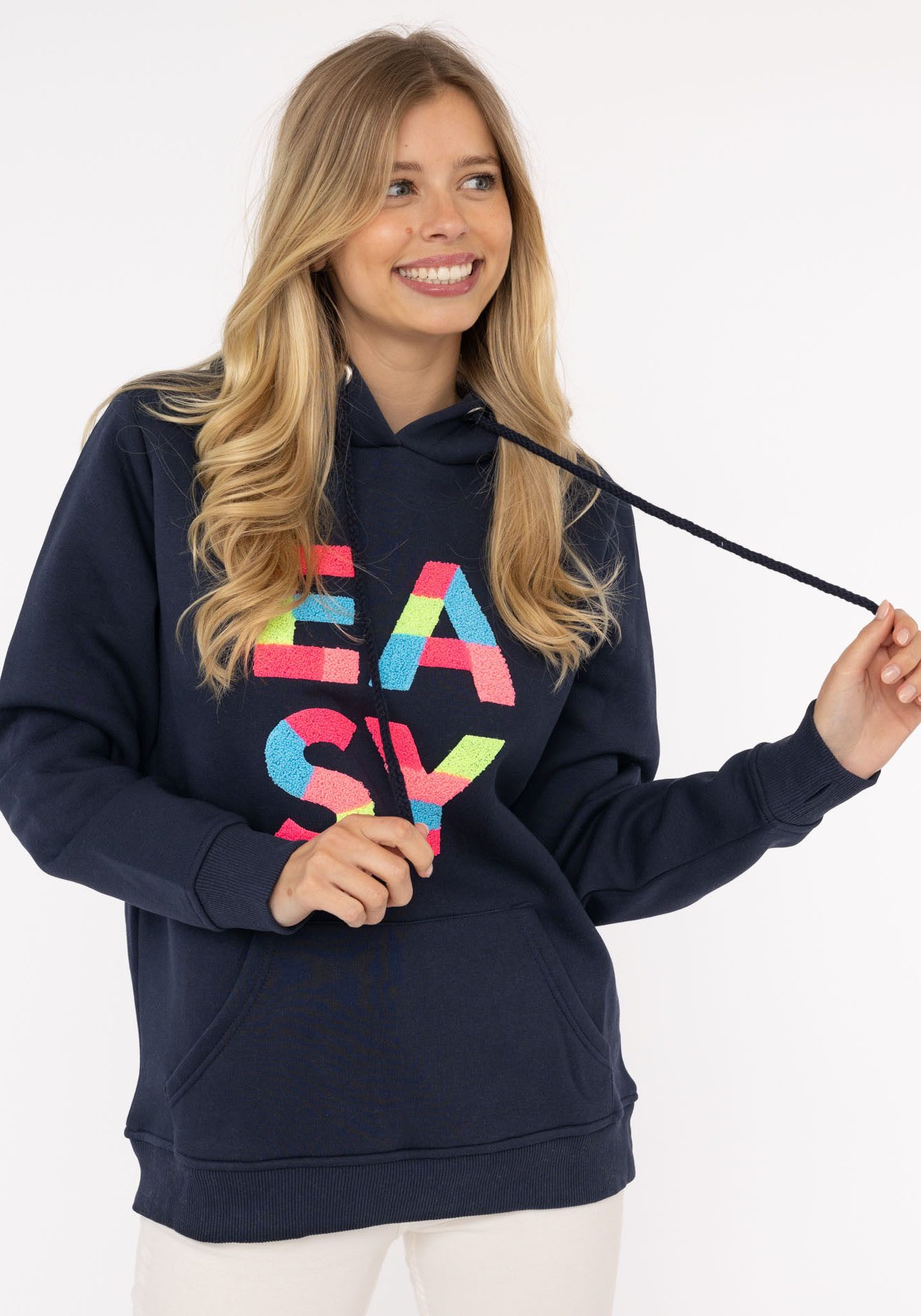Zwillingsherz Hoodie "EASY" mit buntem Easy günstig online kaufen