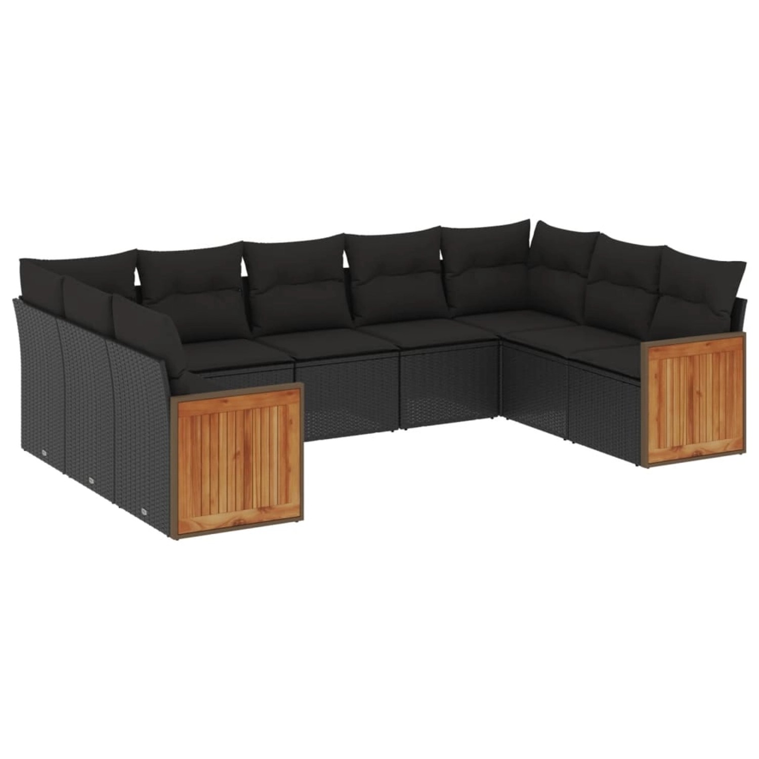 vidaXL 9-tlg Garten-Sofagarnitur mit Kissen Schwarz Poly Rattan Modell 157 günstig online kaufen