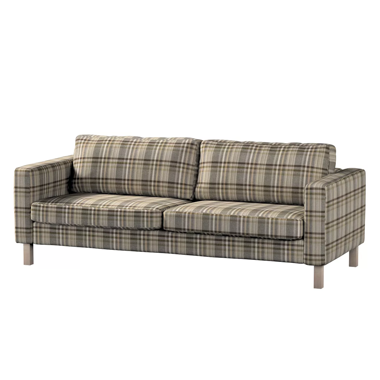 Bezug für Karlstad 3-Sitzer Sofa nicht ausklappbar, kurz, braun- beige, Bez günstig online kaufen