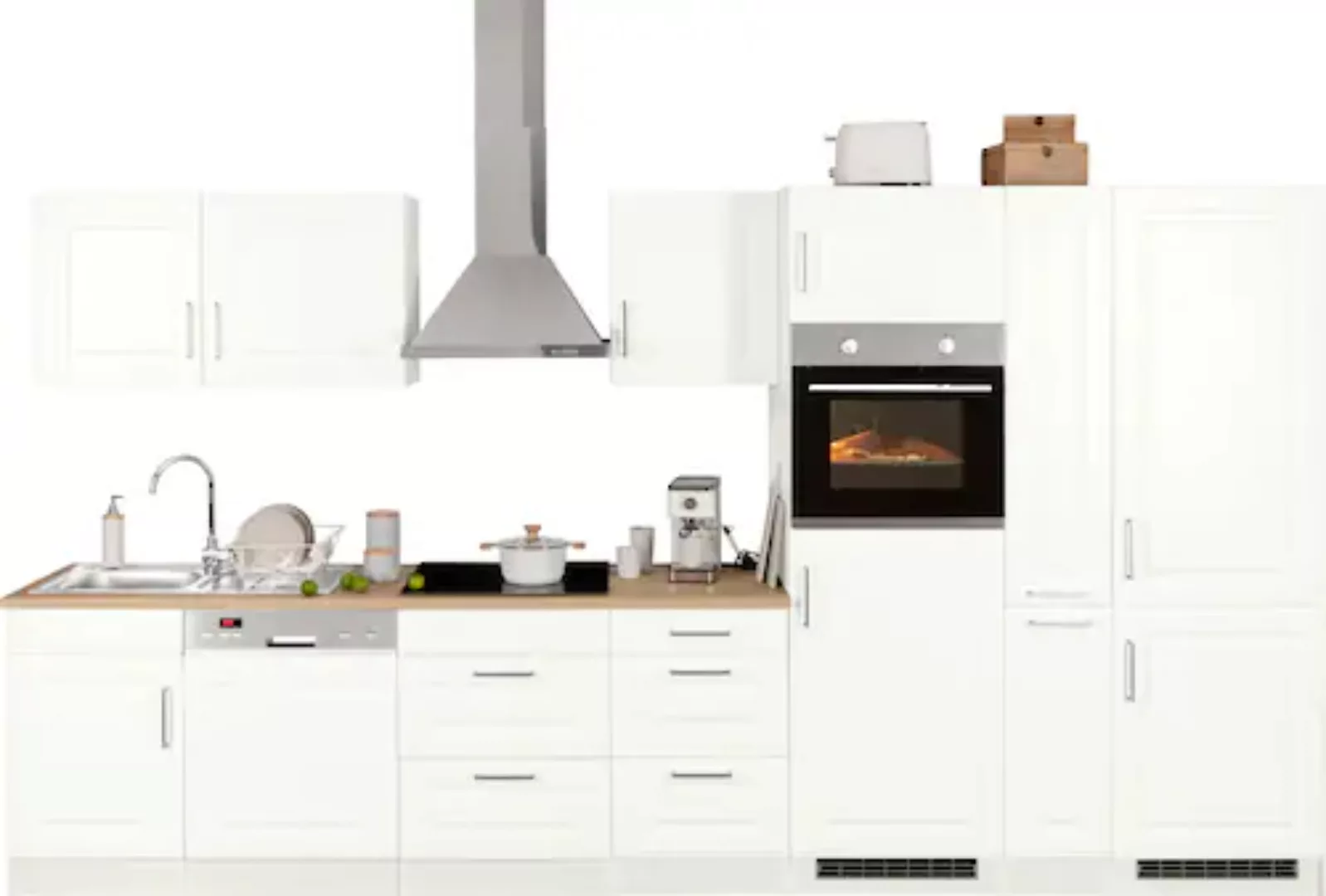 HELD MÖBEL Küchenzeile "Stockholm", Breite 370 cm, mit hochwertigen MDF Fro günstig online kaufen
