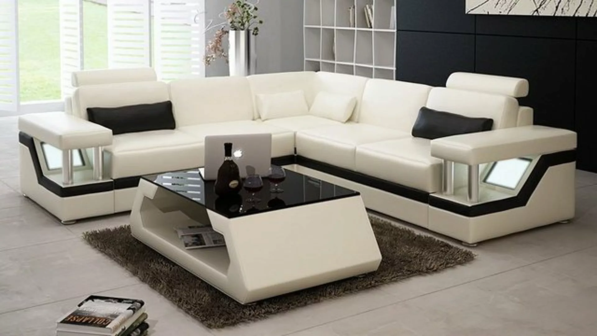 JVmoebel Ecksofa Couch Ecksofa Leder Wohnlandschaft Garnitur Design Modern, günstig online kaufen