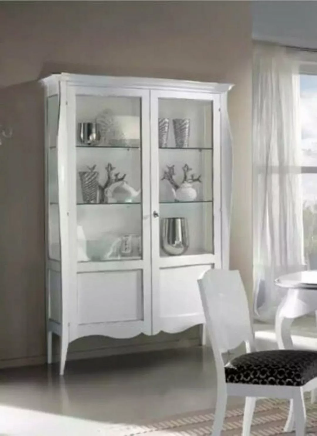 JVmoebel Vitrine Weiß Vitrine Glasschrank Luxus Italienische Möbel Wohnzimm günstig online kaufen