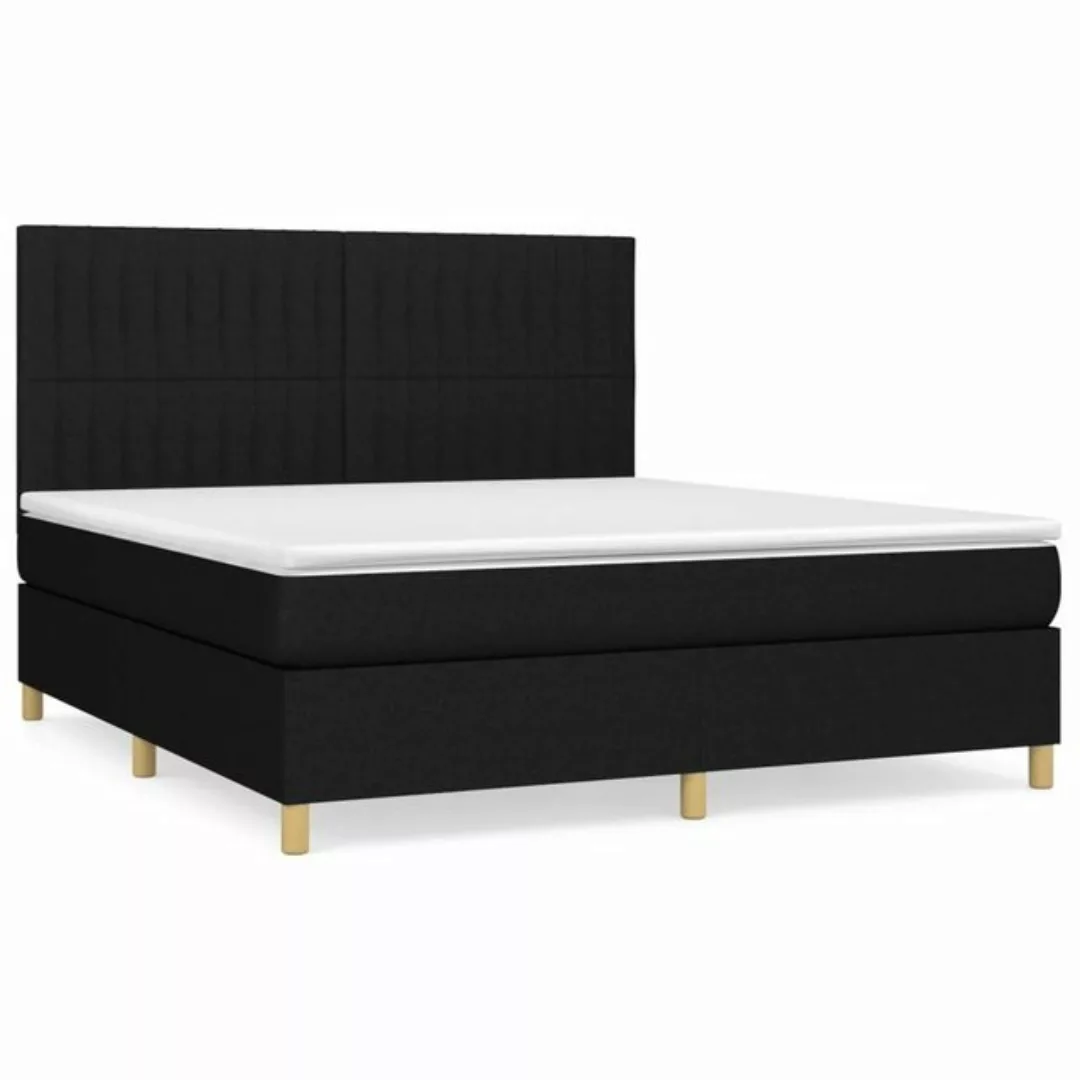 furnicato Bett Boxspringbett mit Matratze Schwarz 180x200 cm Stoff günstig online kaufen