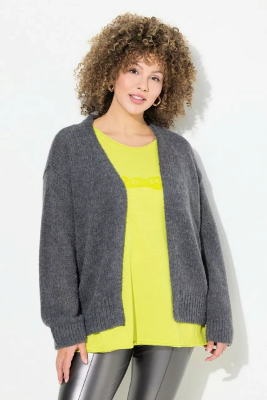 Ulla Popken Strickjacke Strickjacke kurz Oversized offene Jacke Wollanteil günstig online kaufen