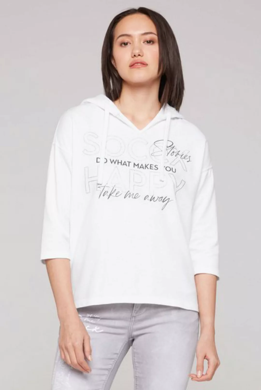 SOCCX Kapuzensweatshirt mit Schlitzen am Saumbündchen günstig online kaufen