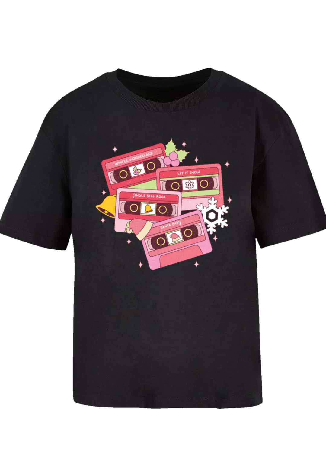 F4NT4STIC T-Shirt "Weihnachten Retro Song Tapes Pink", Premium Qualität, We günstig online kaufen