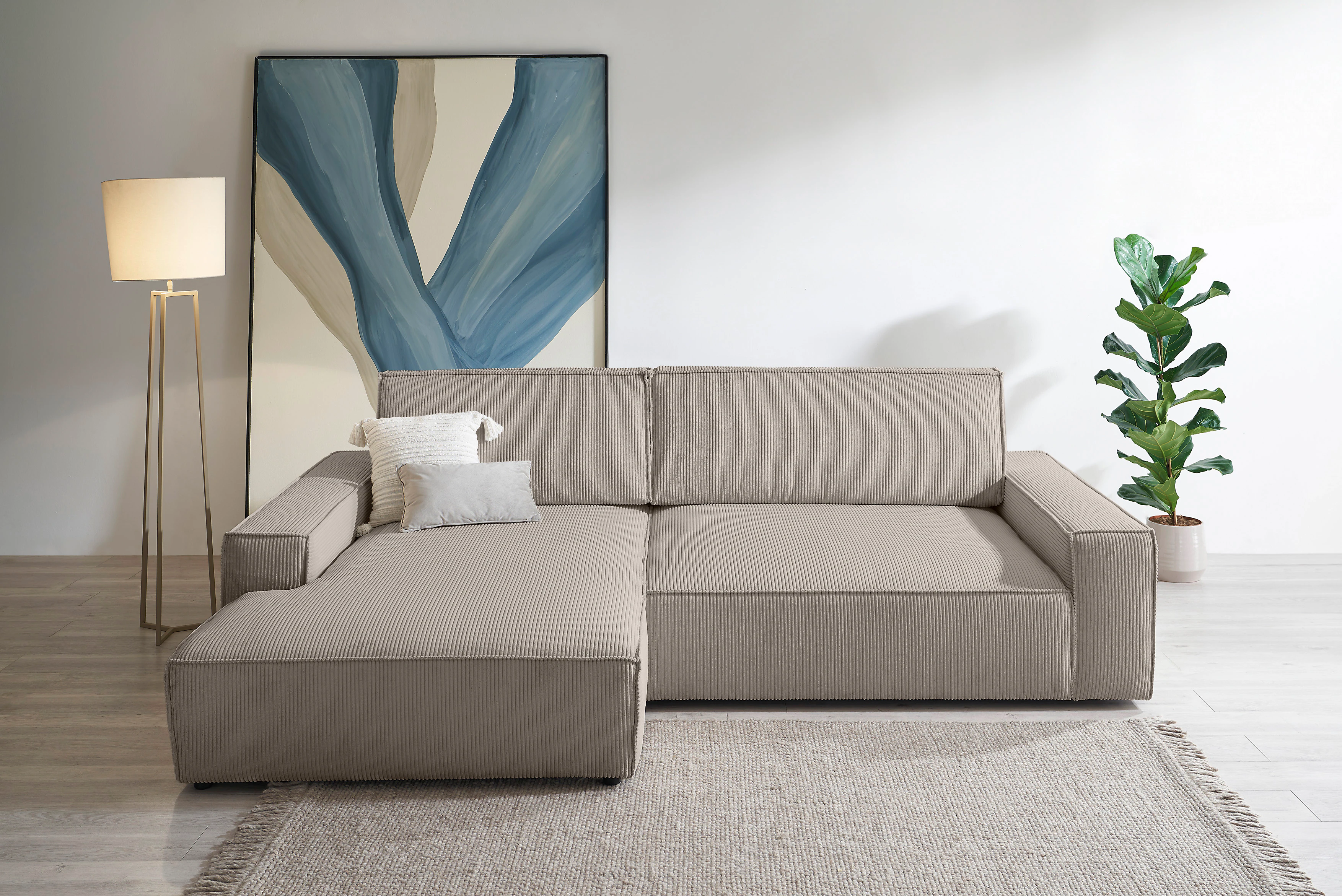 Home affaire Ecksofa "NEU: SHERWOOD XXL 284, Big-Sofa L-Form, tiefe Sitzflä günstig online kaufen