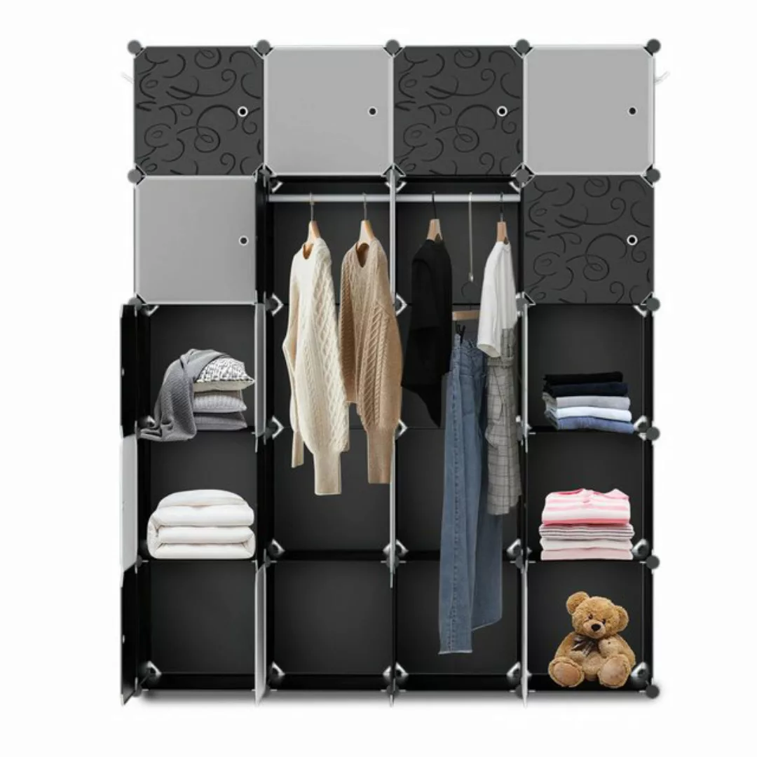 Clanmacy Kleiderschrank DIY 12/16/20 Würfel Kombischrank Stecksystem Steckr günstig online kaufen